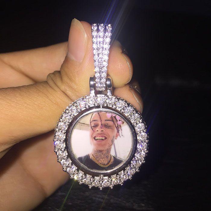 Custom Double Sided Rotating Photo Pendant