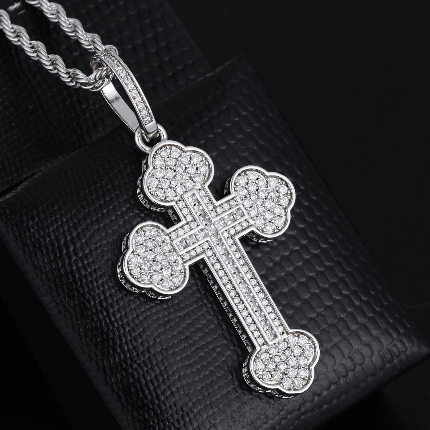 Iced Tennis Cross Pendant