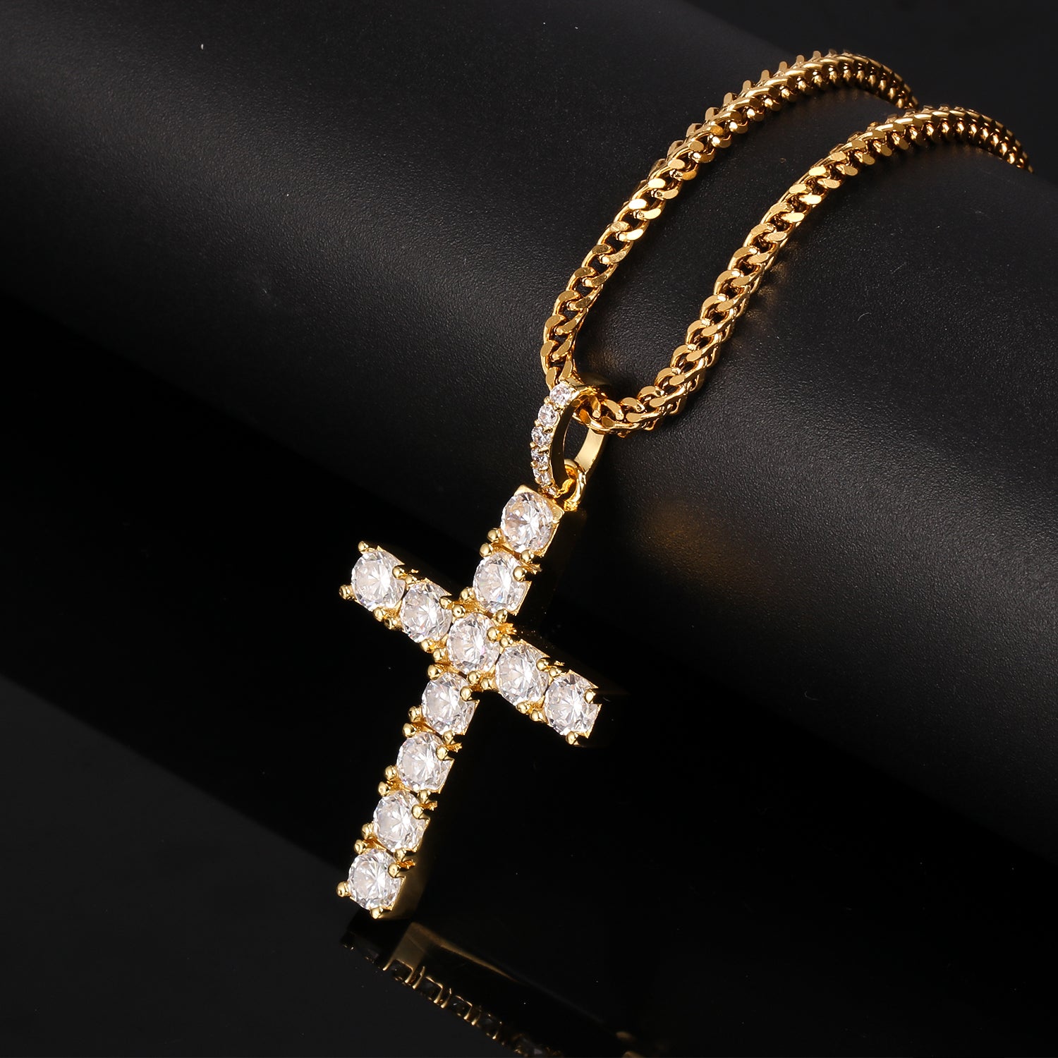 Iced Tennis Cross Pendant