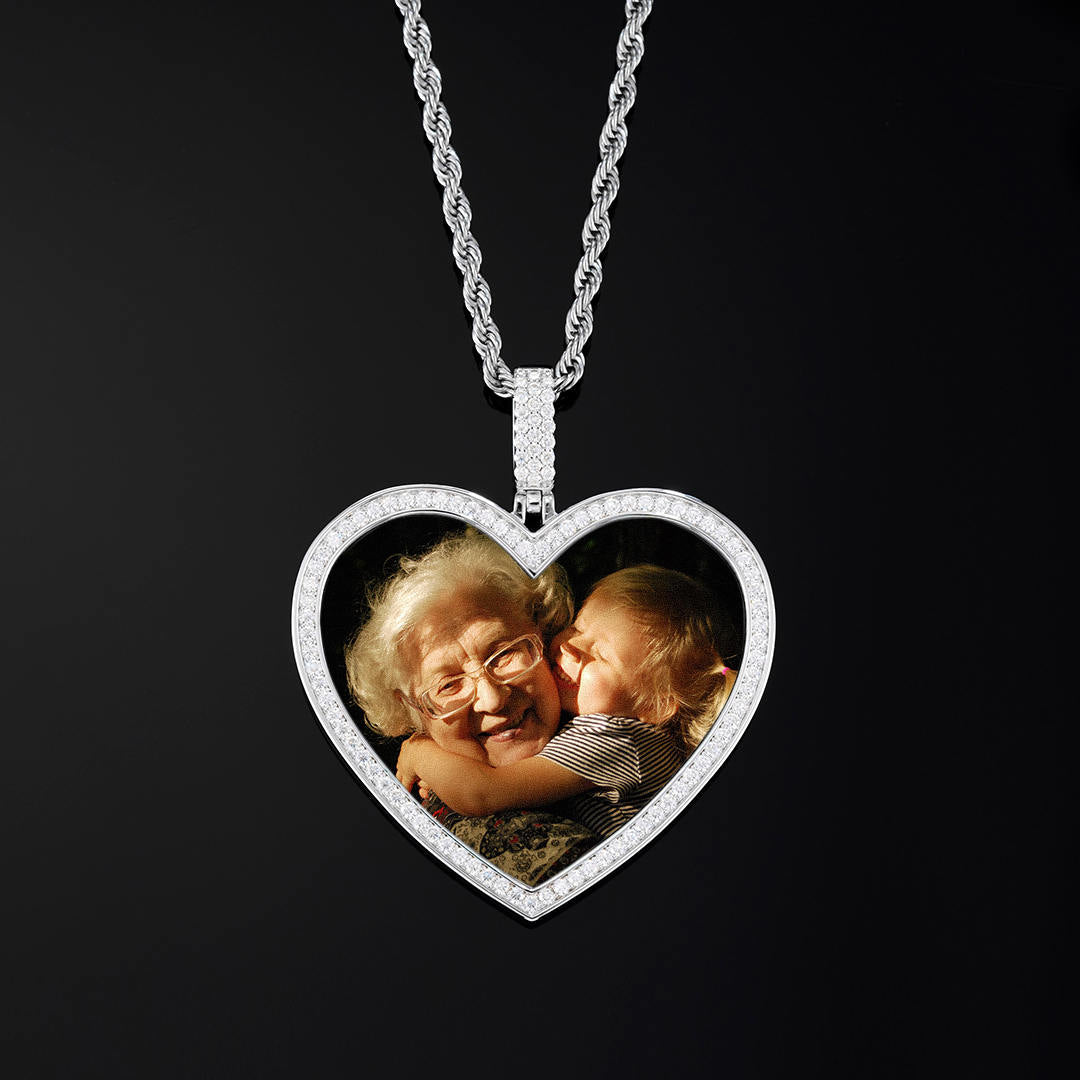 Custom Heart Shaped Photo Pendant
