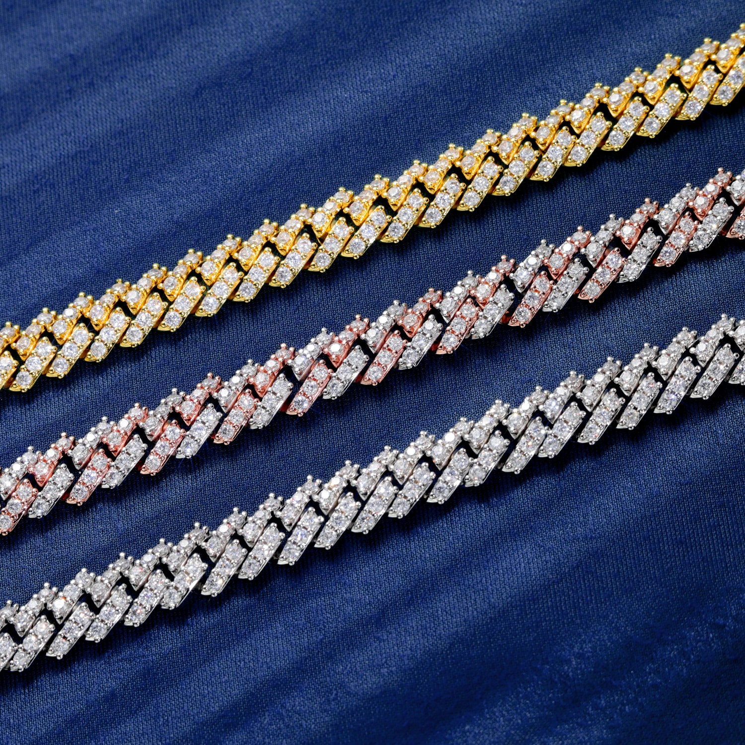 12mm S925 Stering Silver Moissanite Cuban Chain or Bracelet