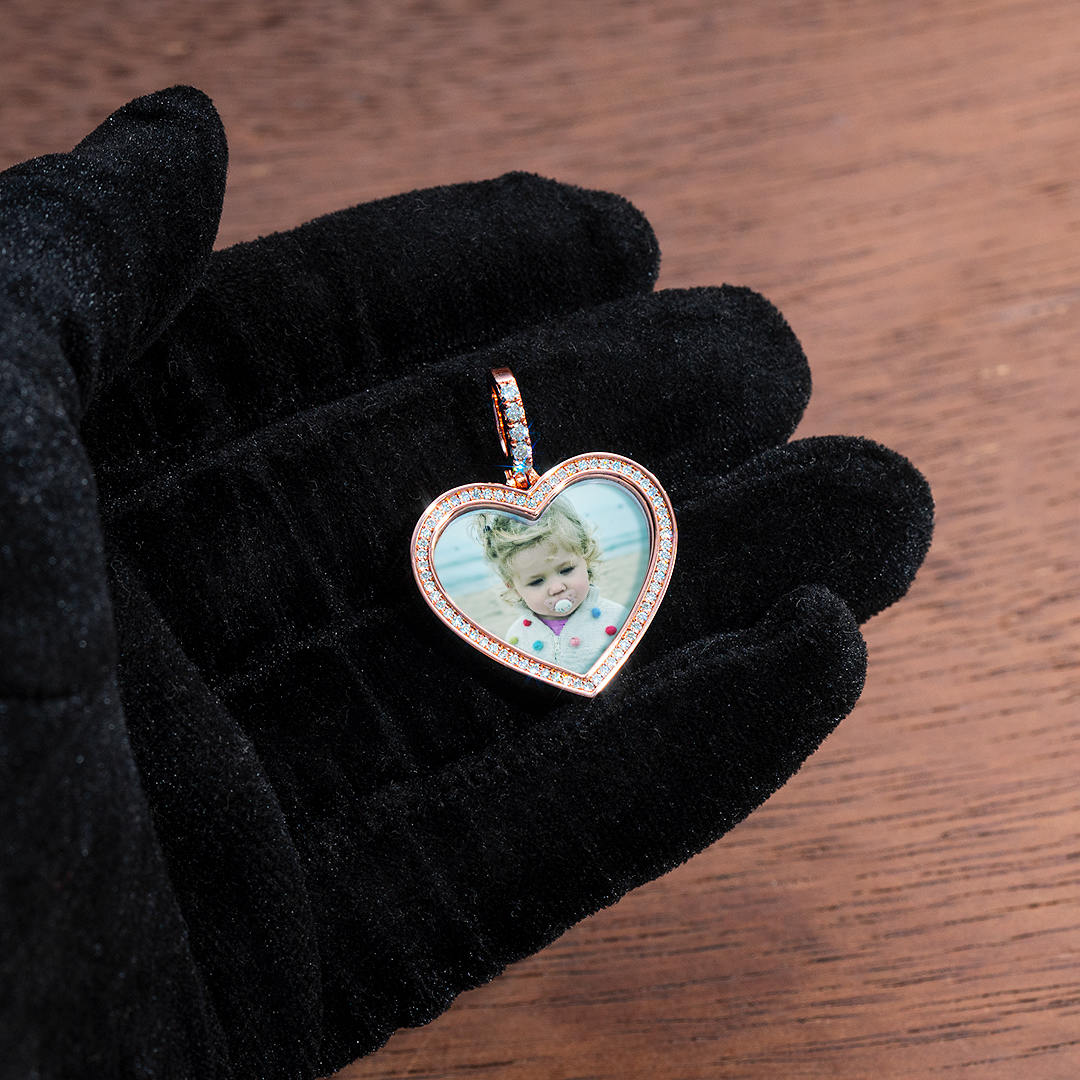 Custom Heart Shaped Photo Pendant