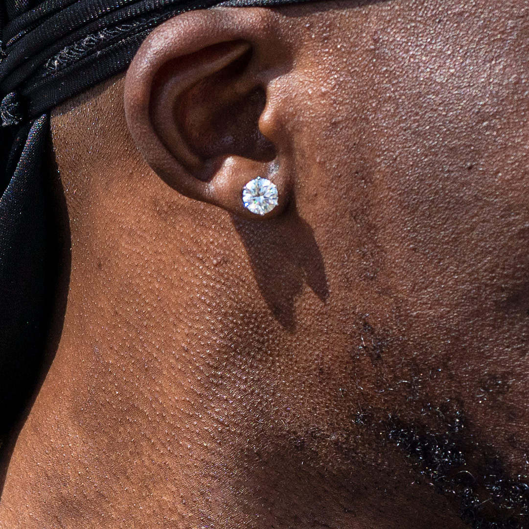 S925 Round Cut Moissanite Earrings