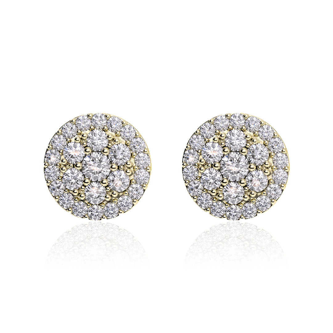 S925 Silver Moissanite  Hola Cluster Stud Earrings