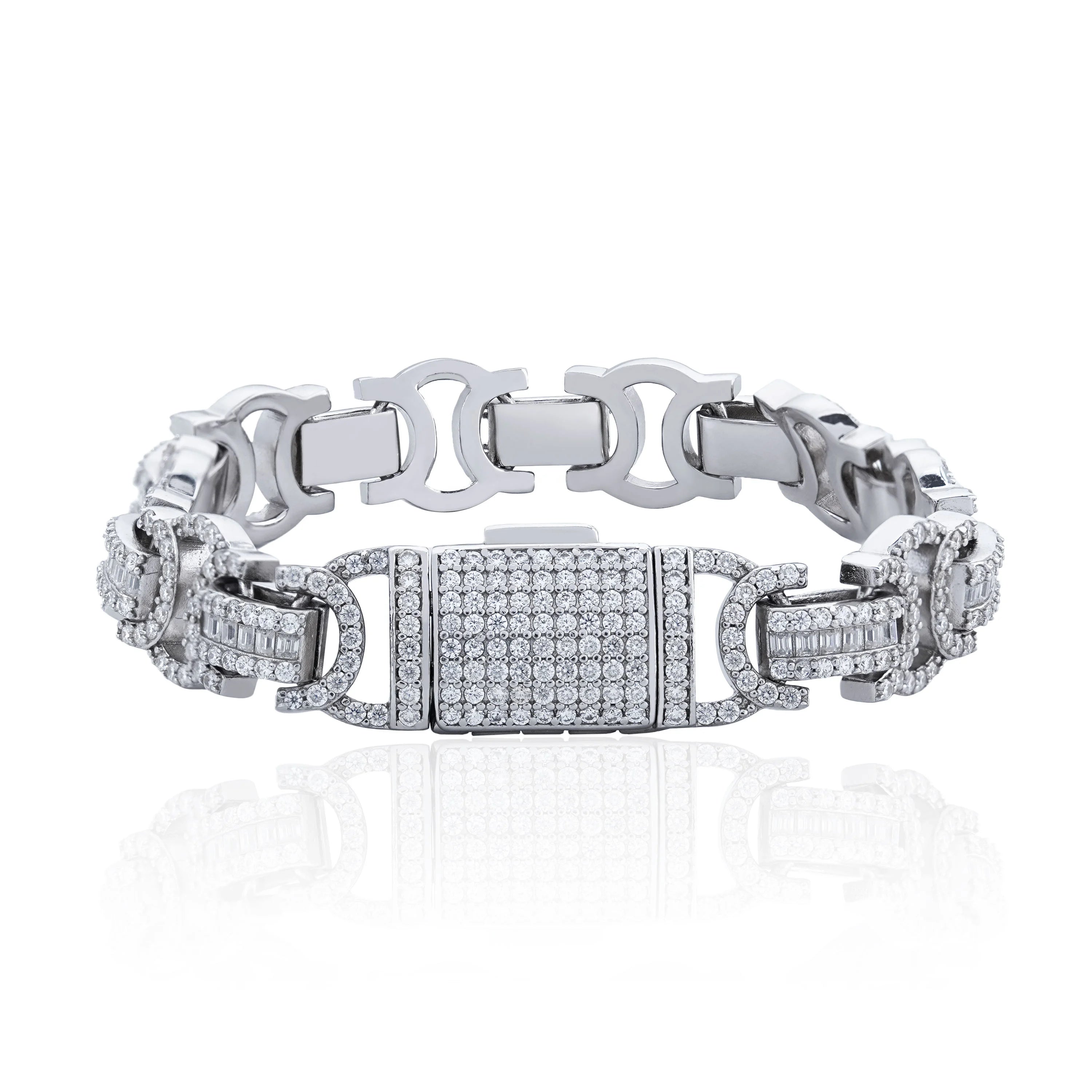 S925 Moissanite 12MM Byzantine Iced Bracelet