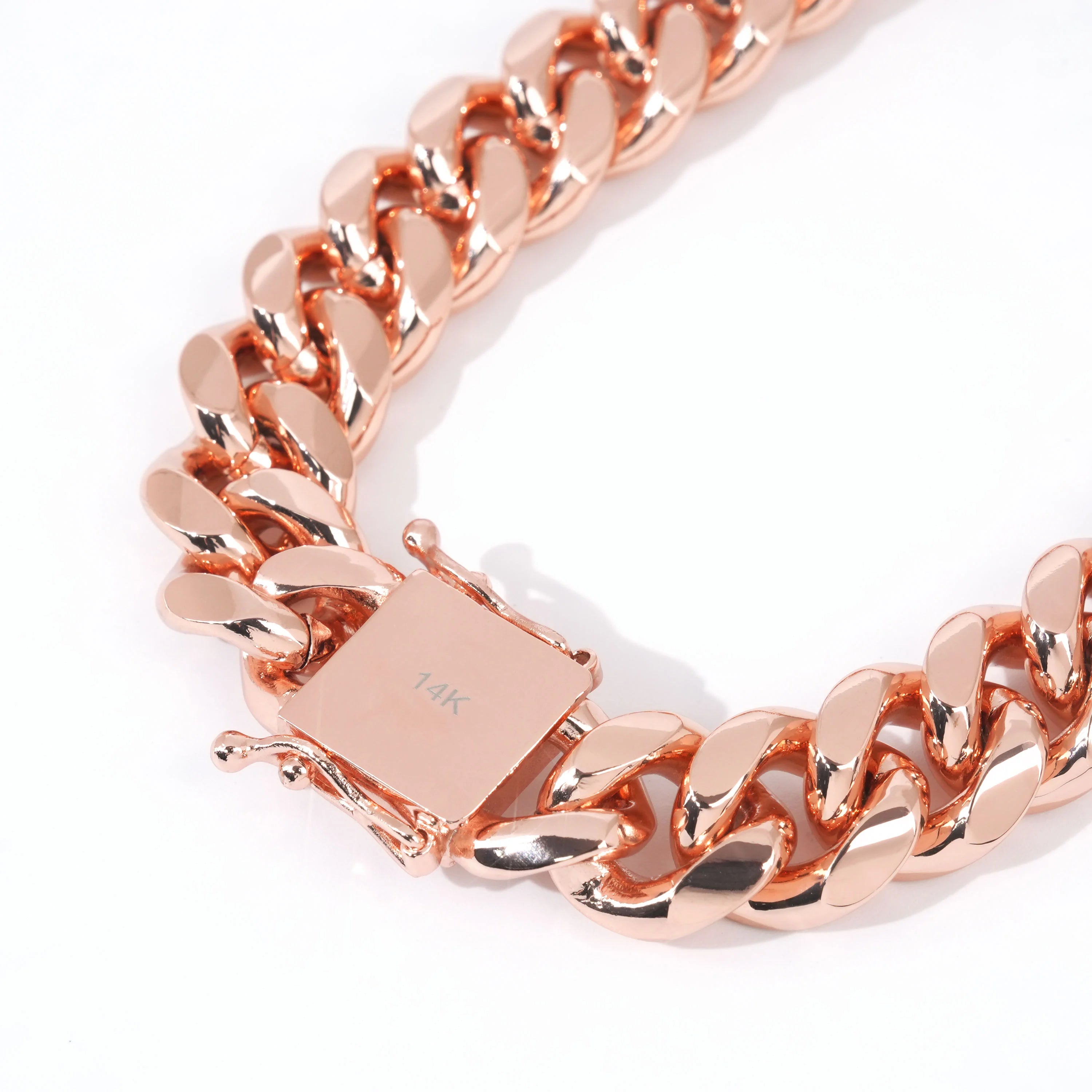 14K Rose Gold Plated Miami Cuban Chain Necklace