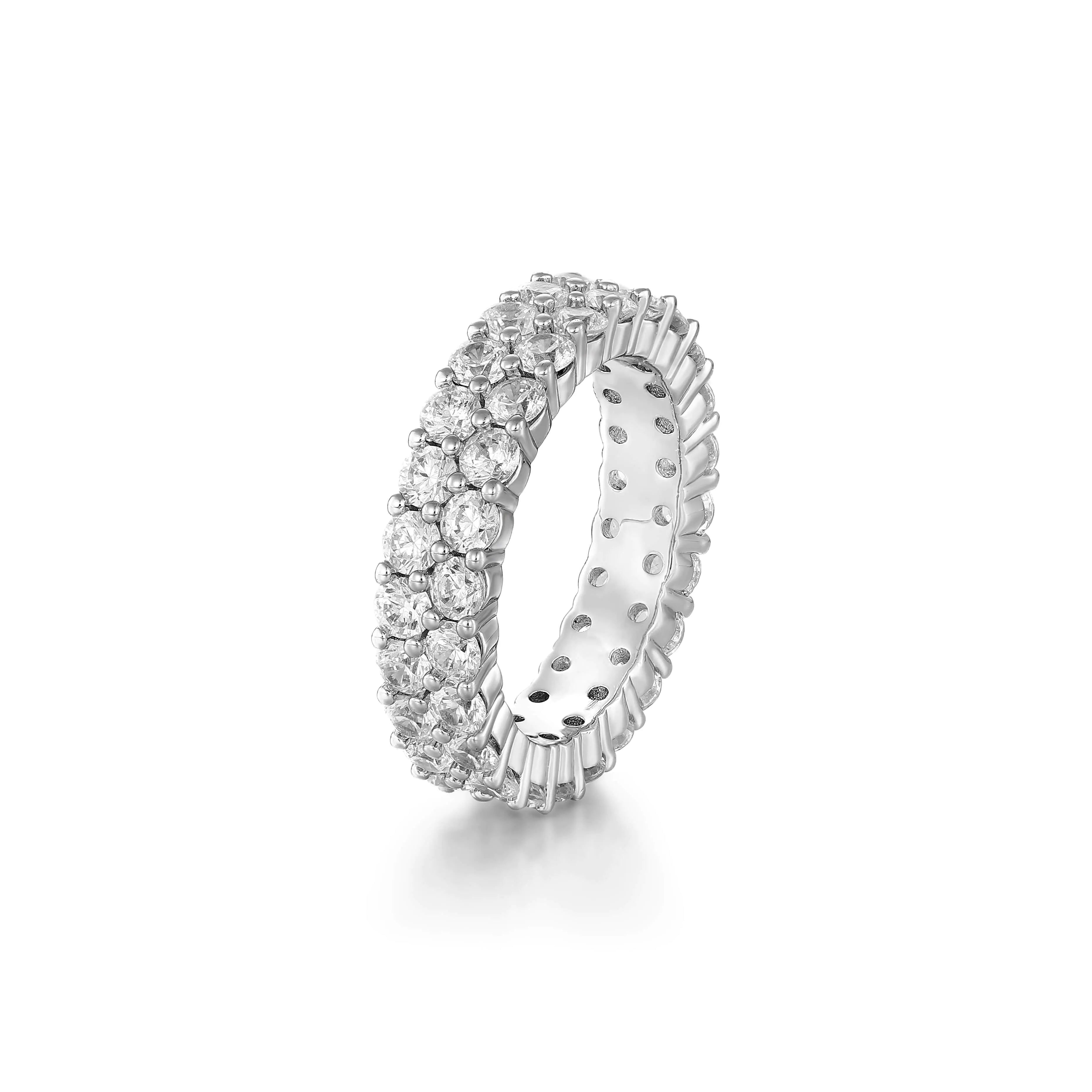 6mm Two Row Moissanite Eternity Ring