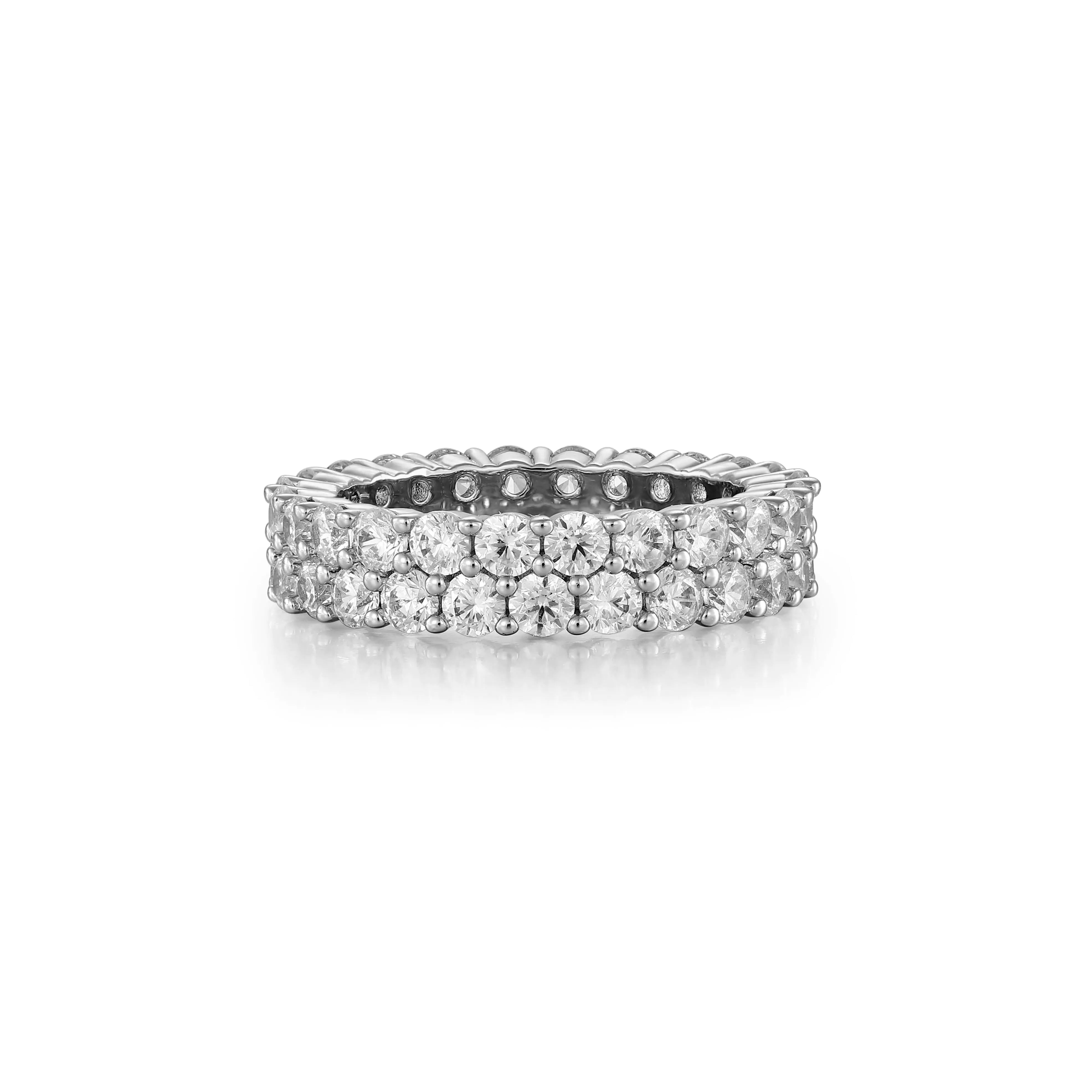 6mm Two Row Moissanite Eternity Ring