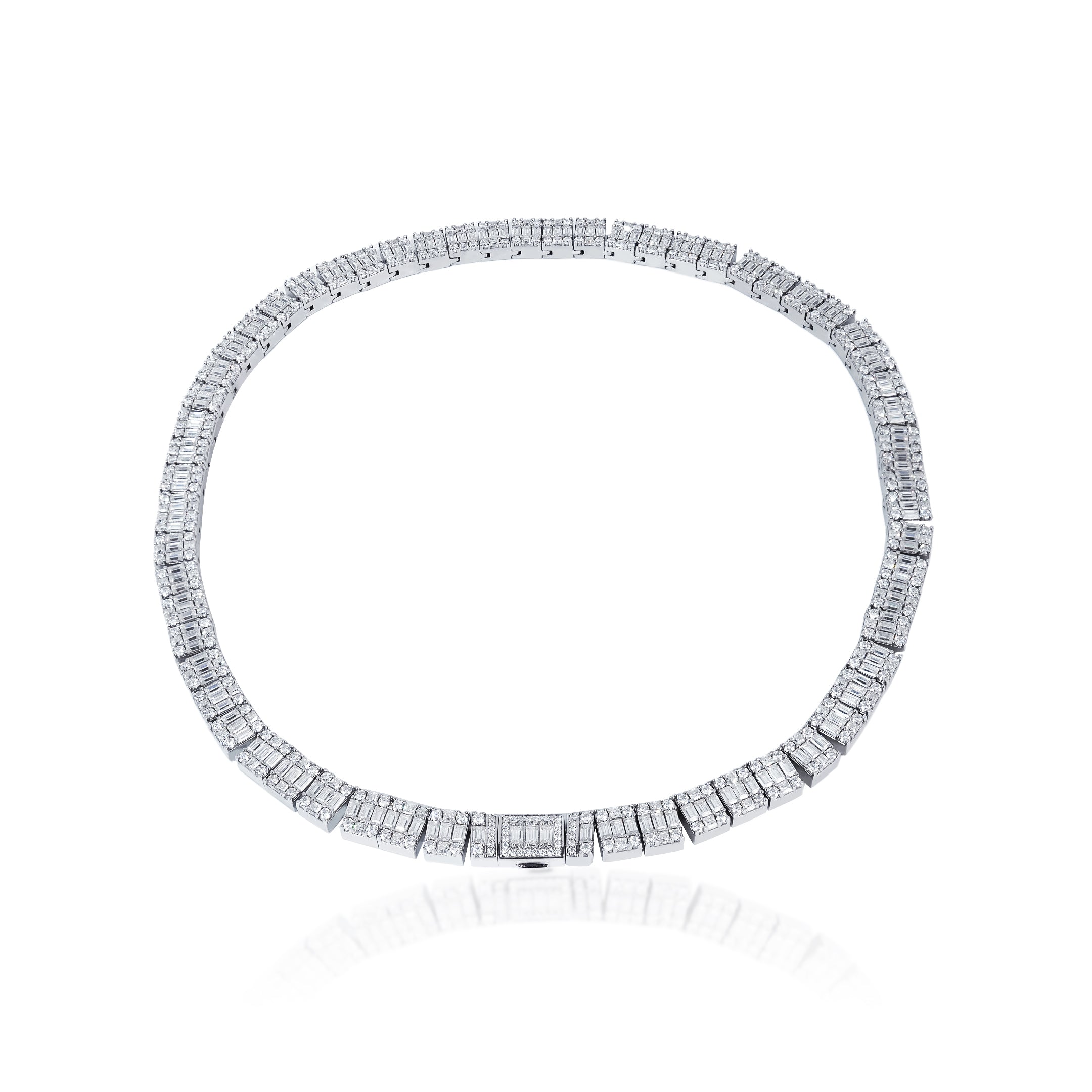 S925 Moissanite 10MM Baguette Tennis Chain