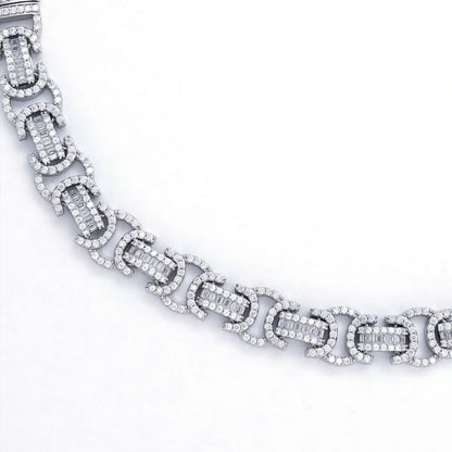 S925 Moissanite 12MM Byzantine Iced Chain