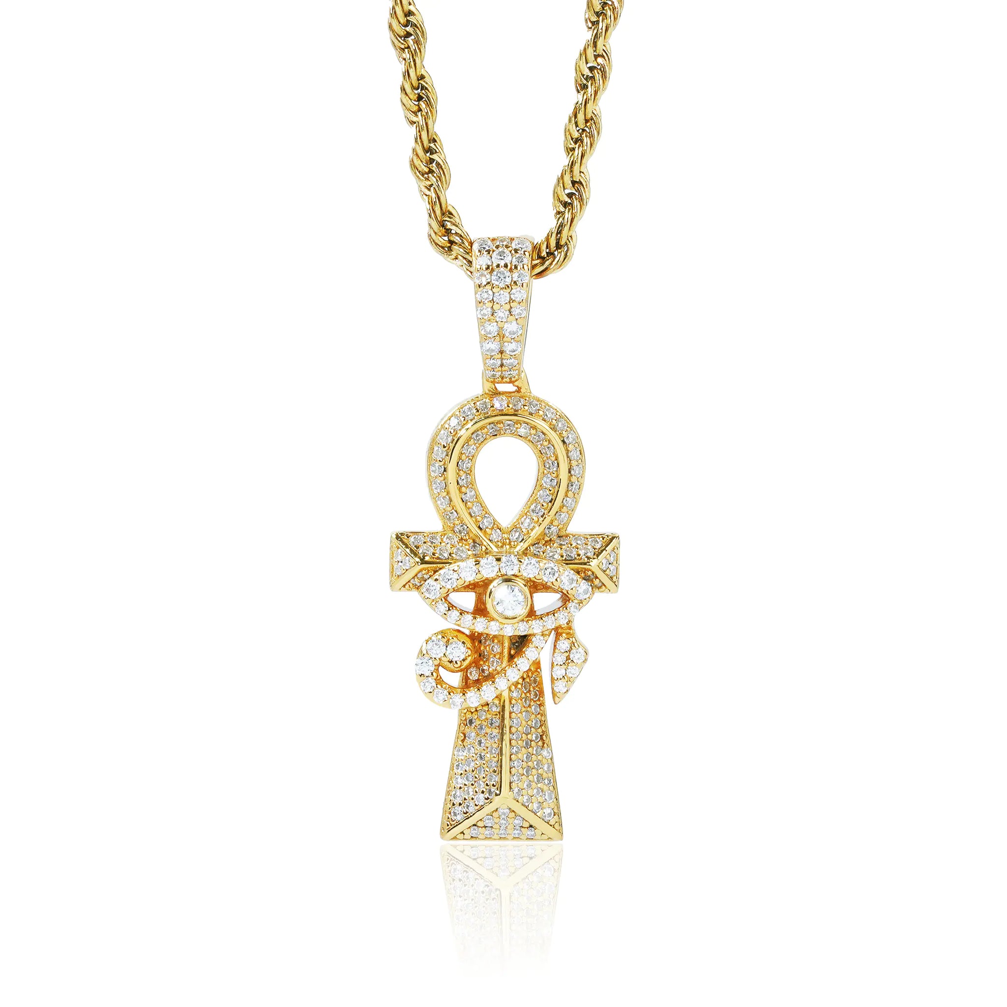 S925 Moissanite Evil Eyes Ankh Pendant