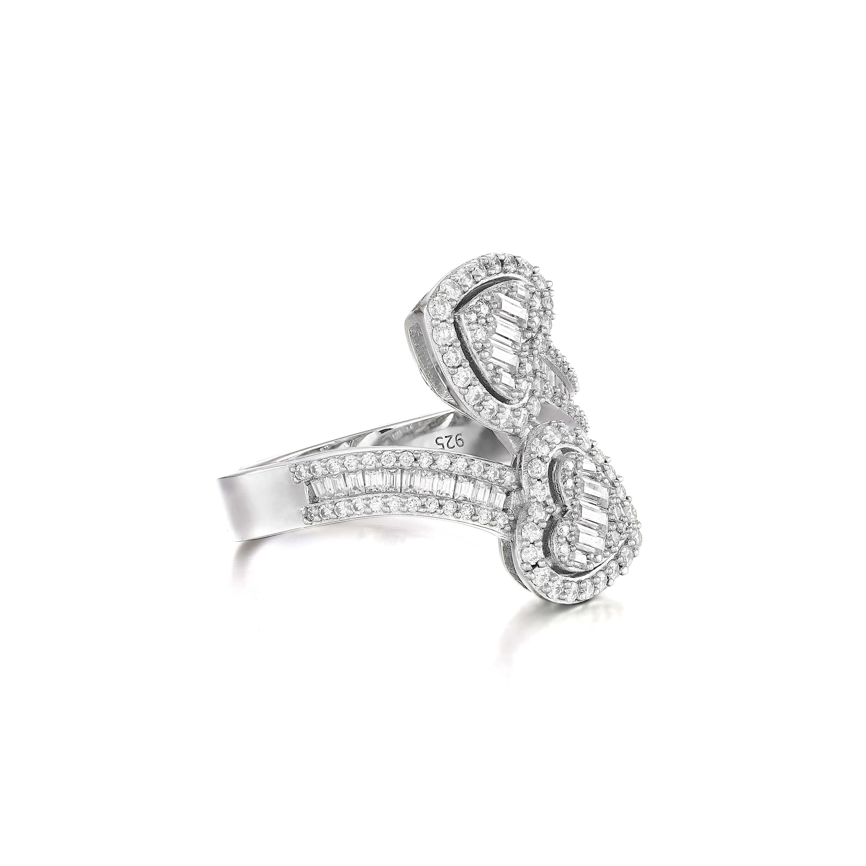 S925 Moissanite Baguette Heart Ring