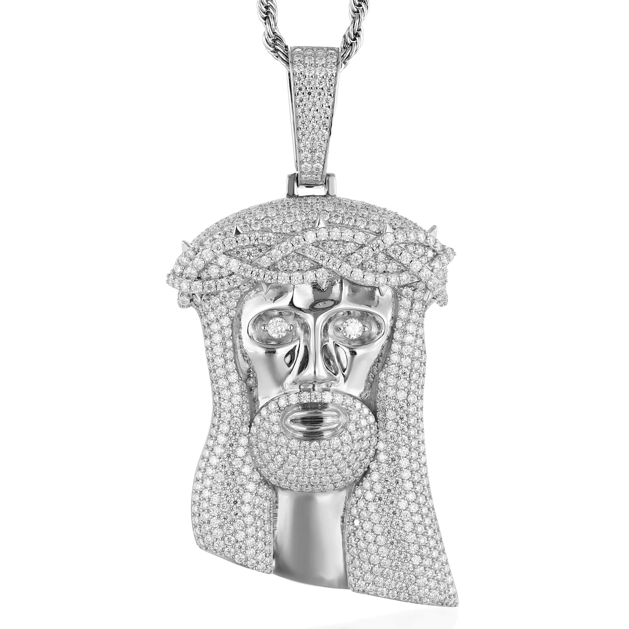 S925 Moissanite Jesus Pendant