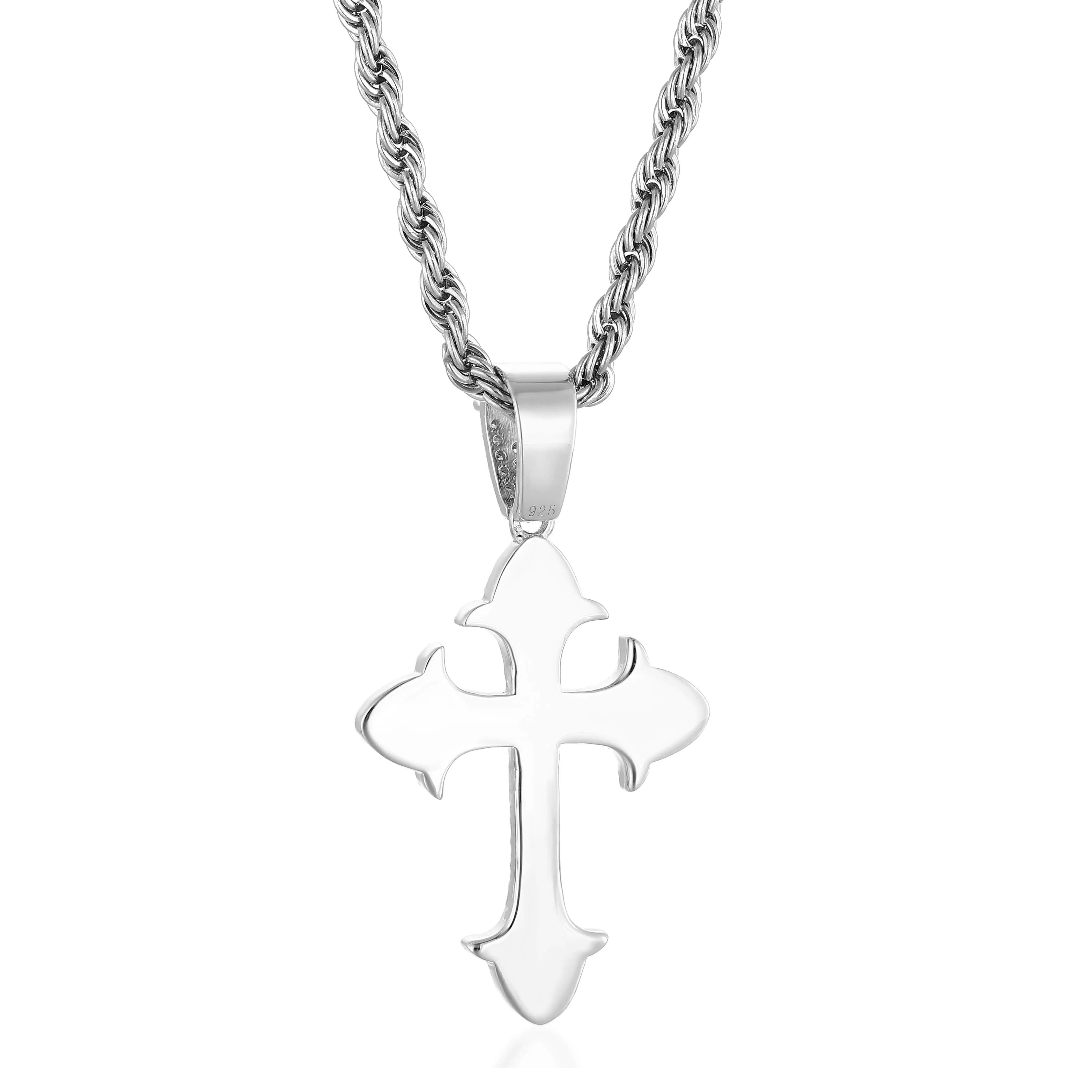 S925  Moissanite Catholic Cross Pendant