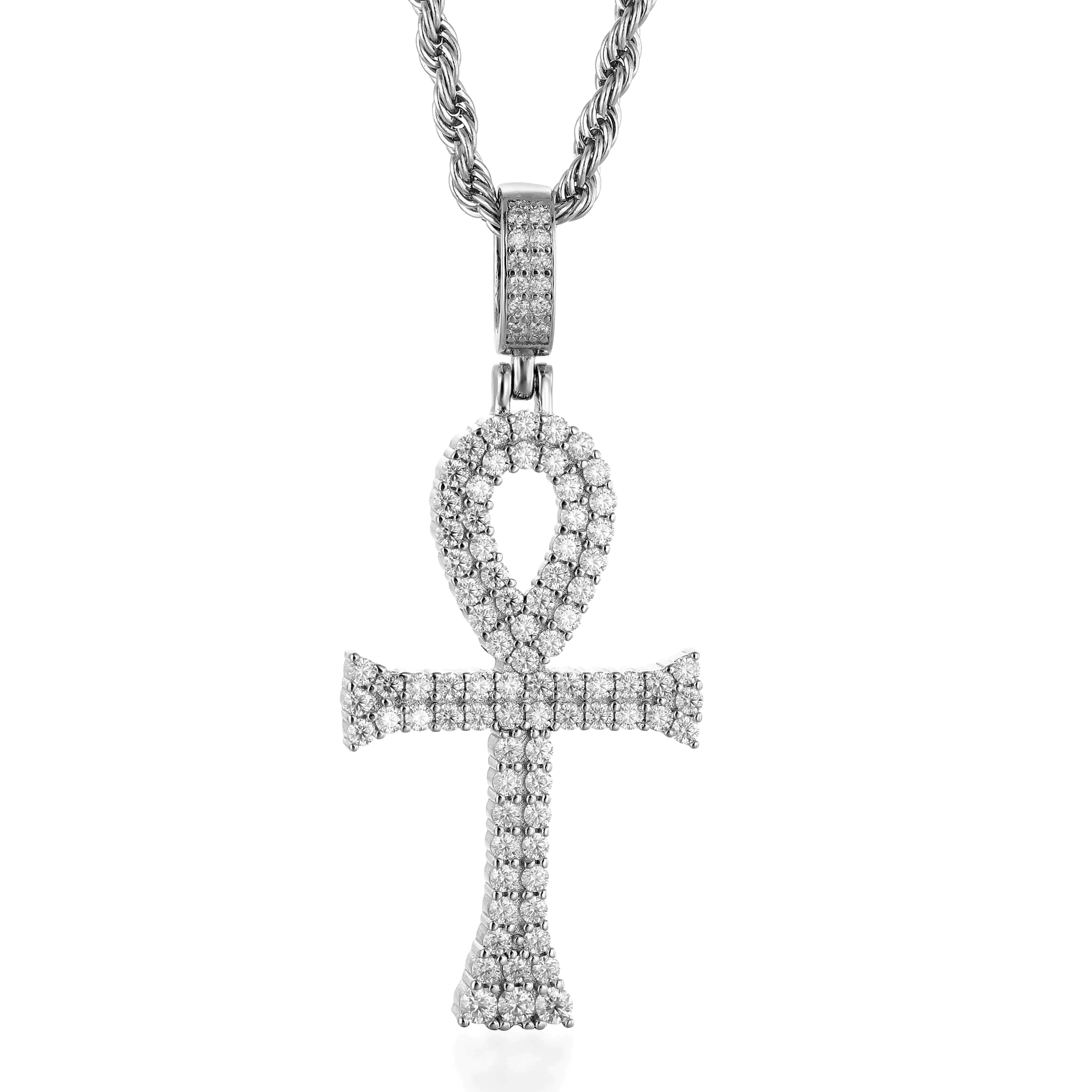 S925  Moissanite Ankh Pendant