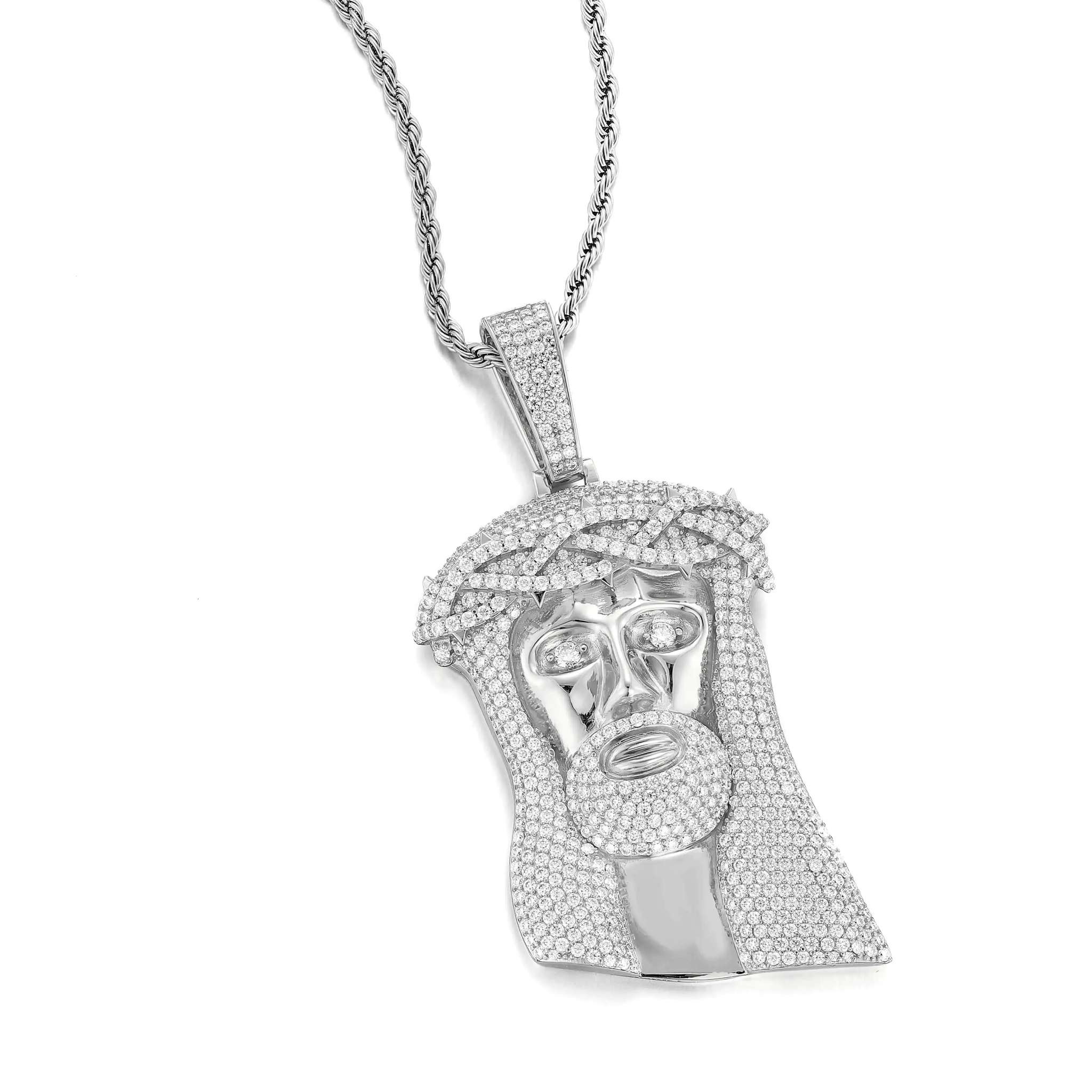 S925 Moissanite Jesus Pendant