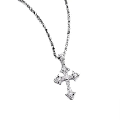 S925  Moissanite Catholic Cross Pendant