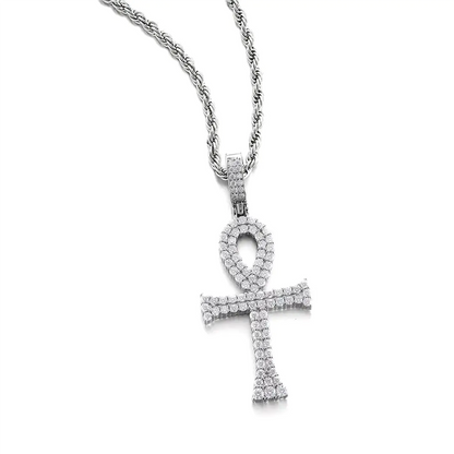 S925  Moissanite Ankh Pendant