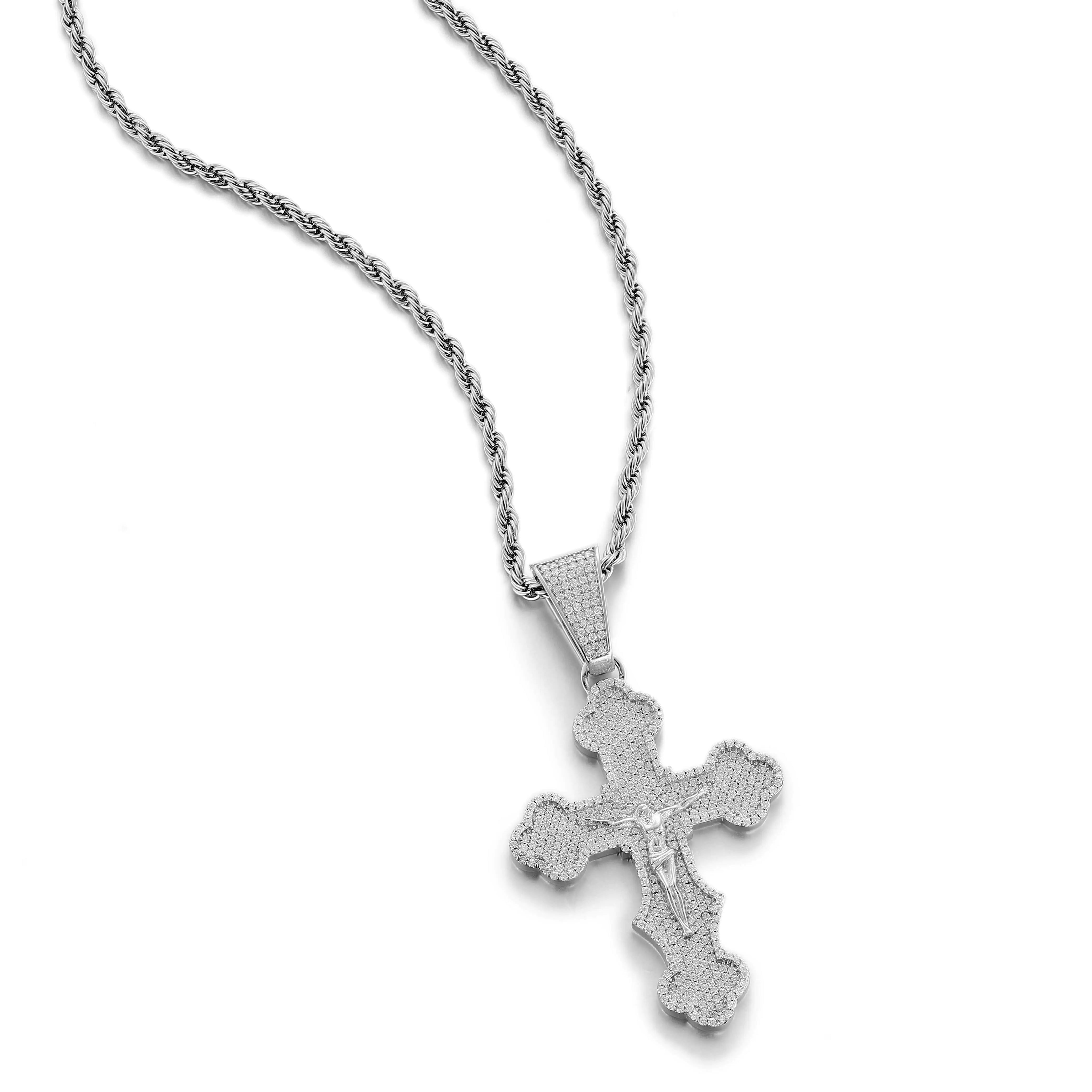 S925  Moissanite Jesus Cross Pendant