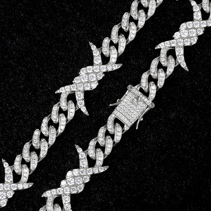 Barb Wire Cuban Link Chain