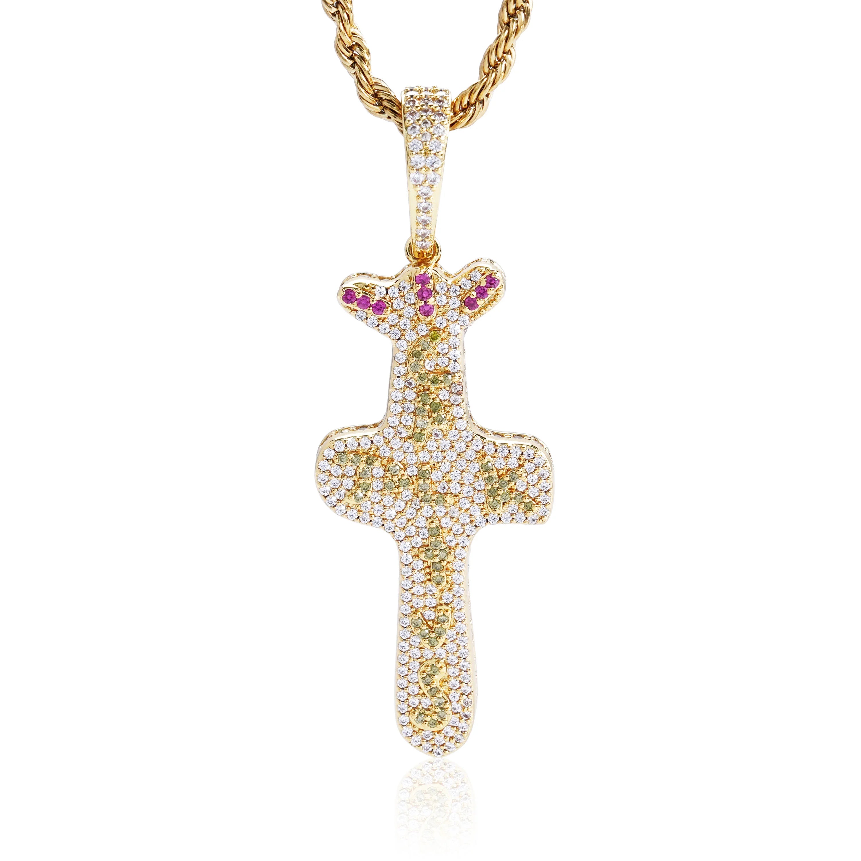 Iced Funcy Cross Pendant