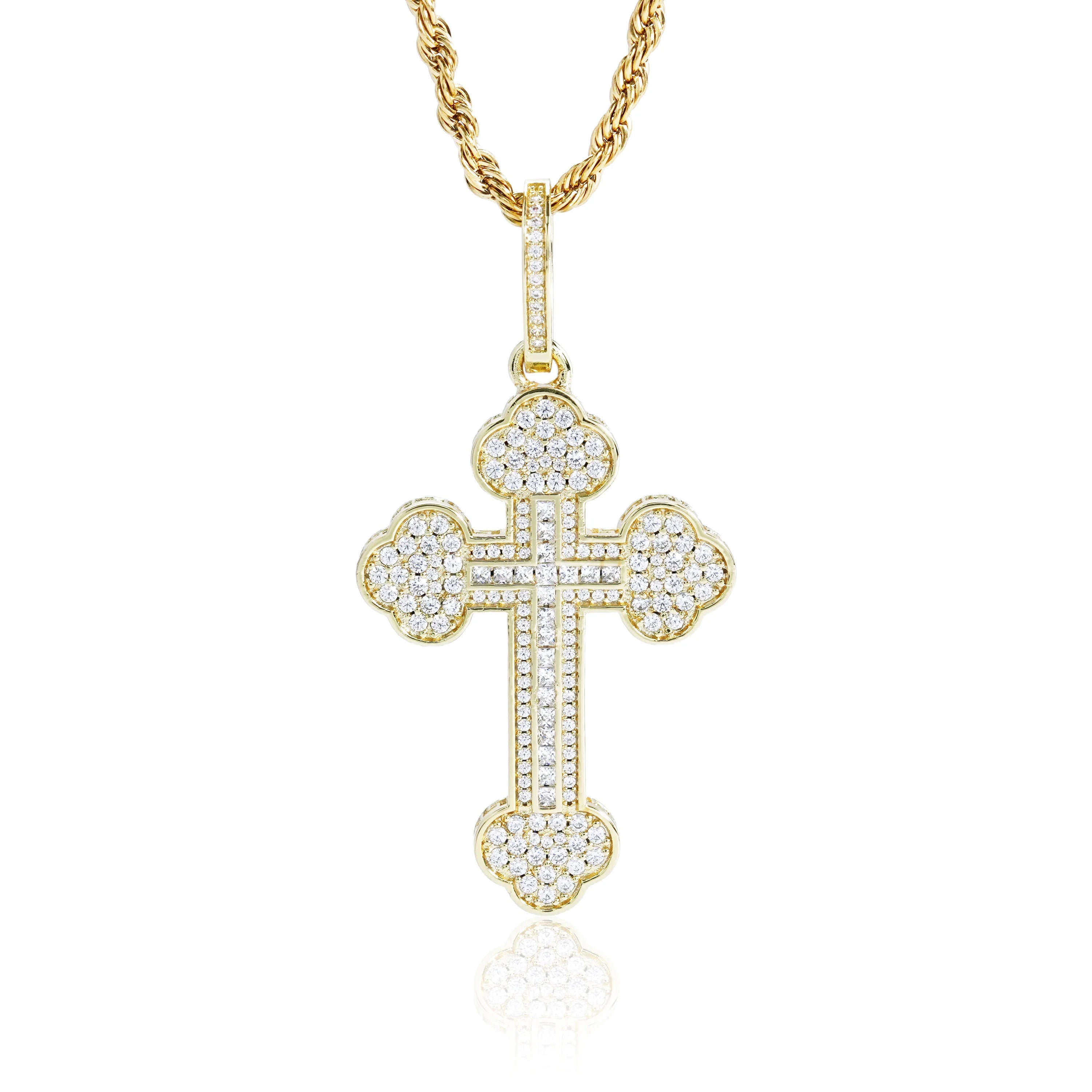 Iced Tennis Cross Pendant