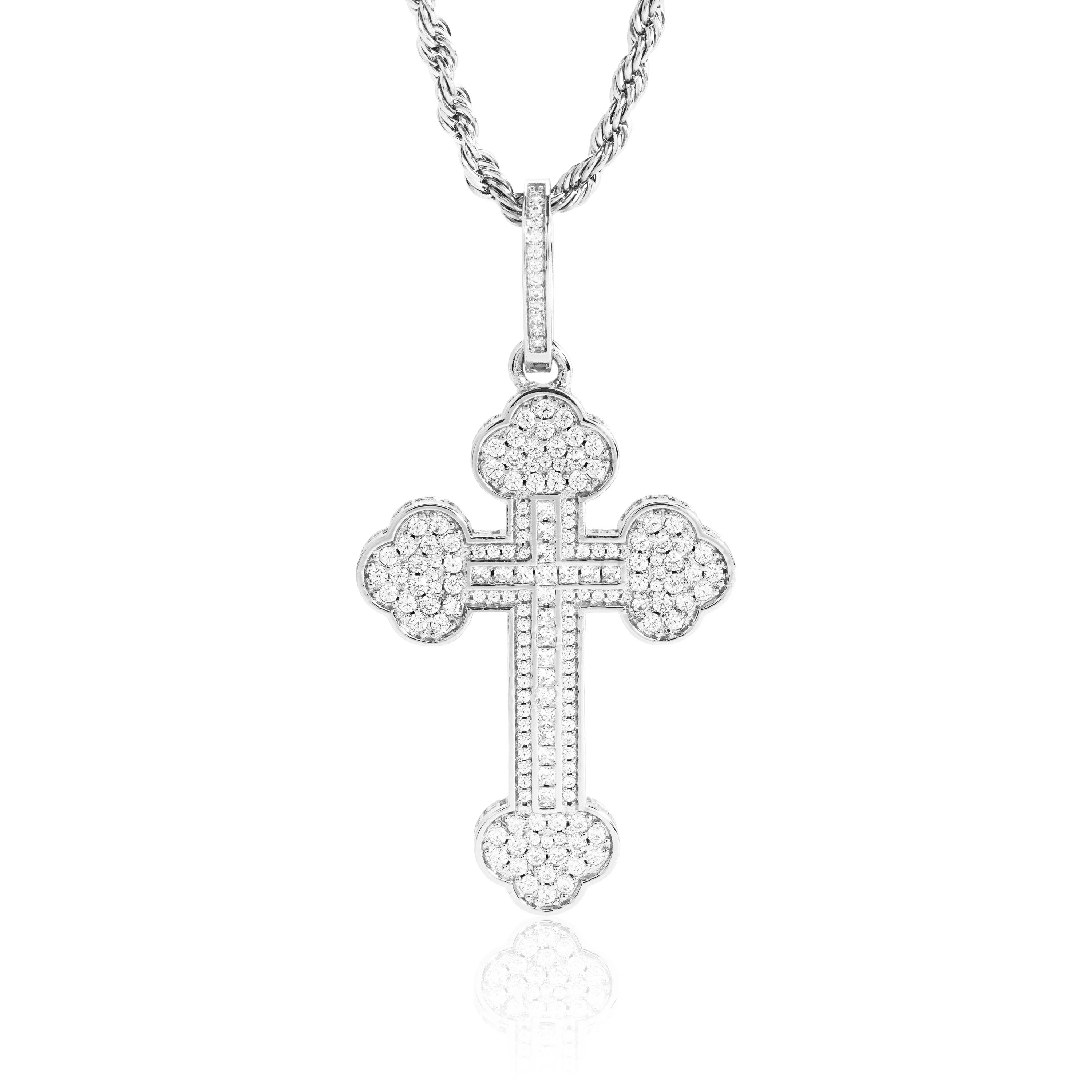 Iced Tennis Cross Pendant