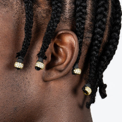 Iced Hair Beads Gold