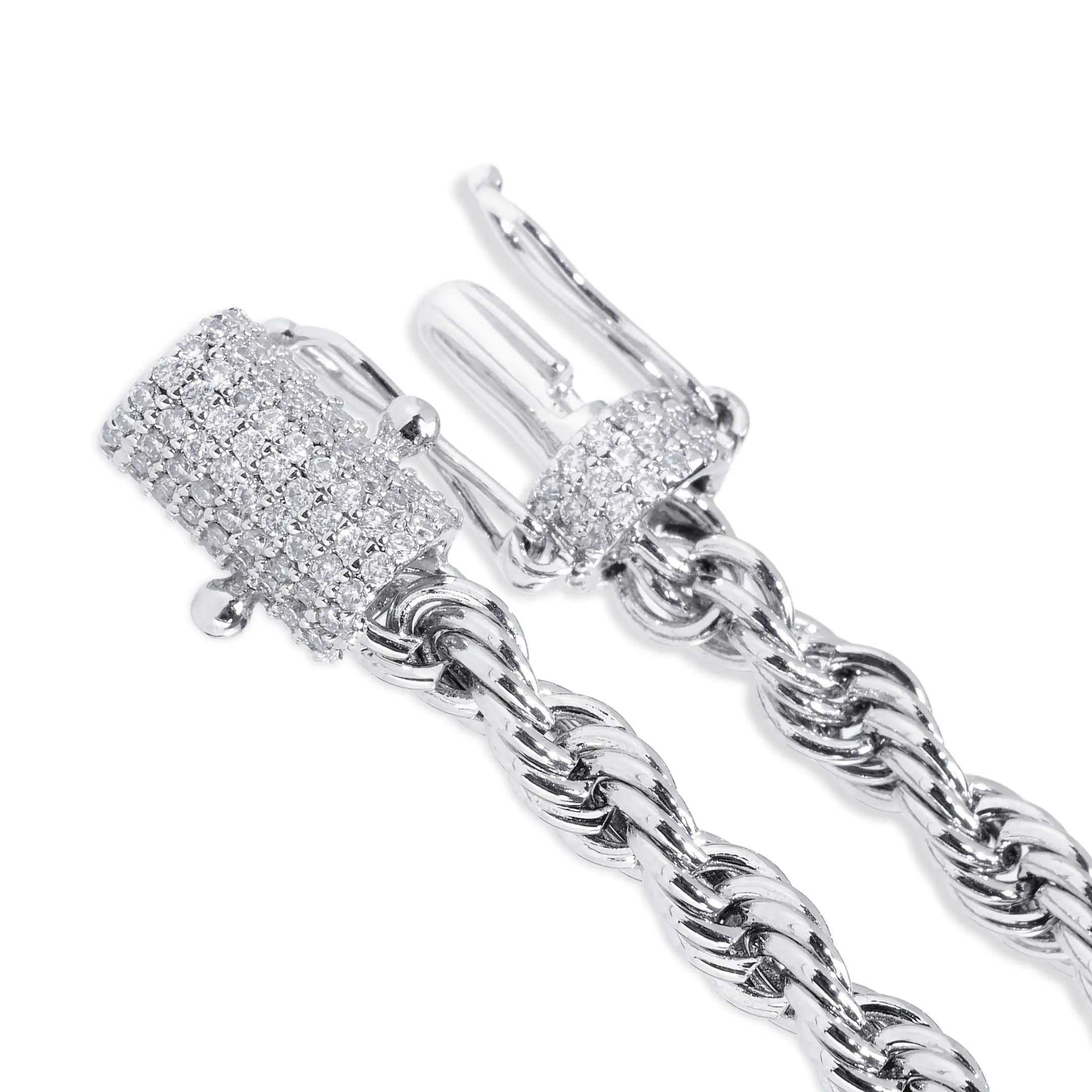 4MM Rope Chian With Moissanite Clasp