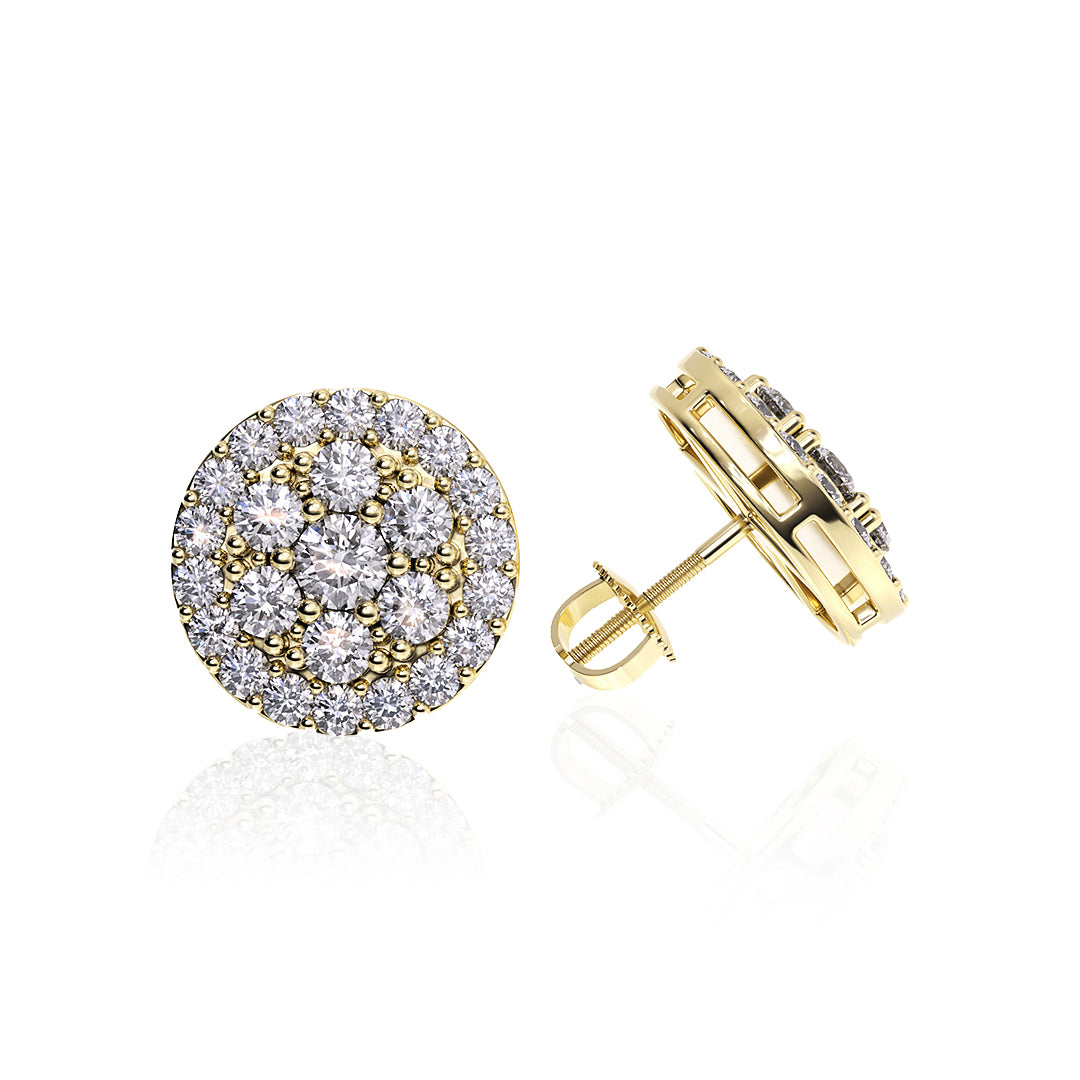 S925 Silver Moissanite  Hola Cluster Stud Earrings