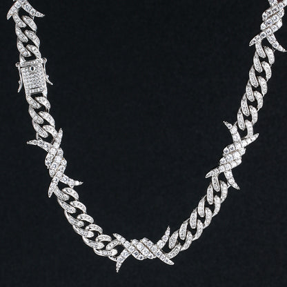 10MM Barb Wire Cuban Link Chain