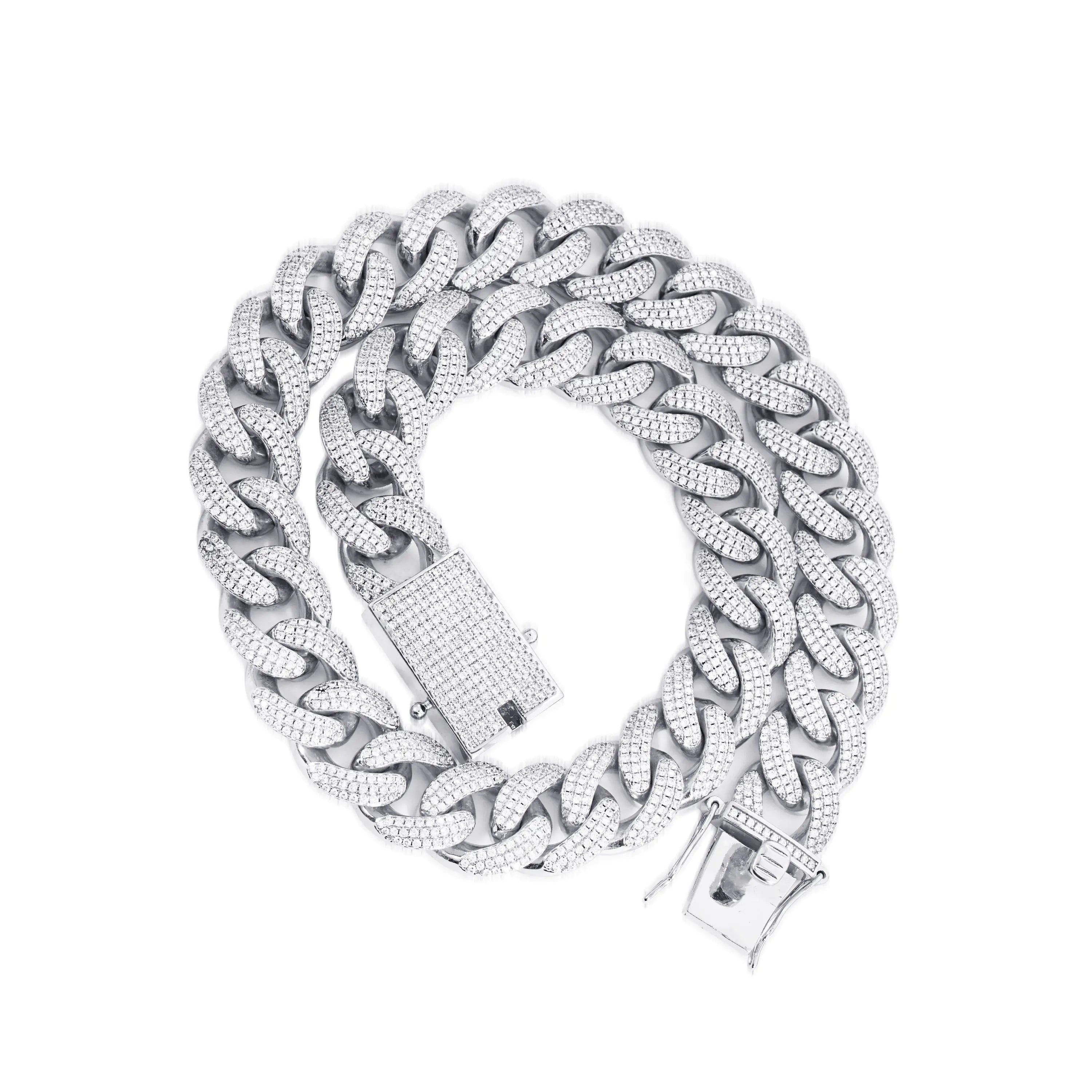 18MM One-Row Iced Prong Cuban Chain