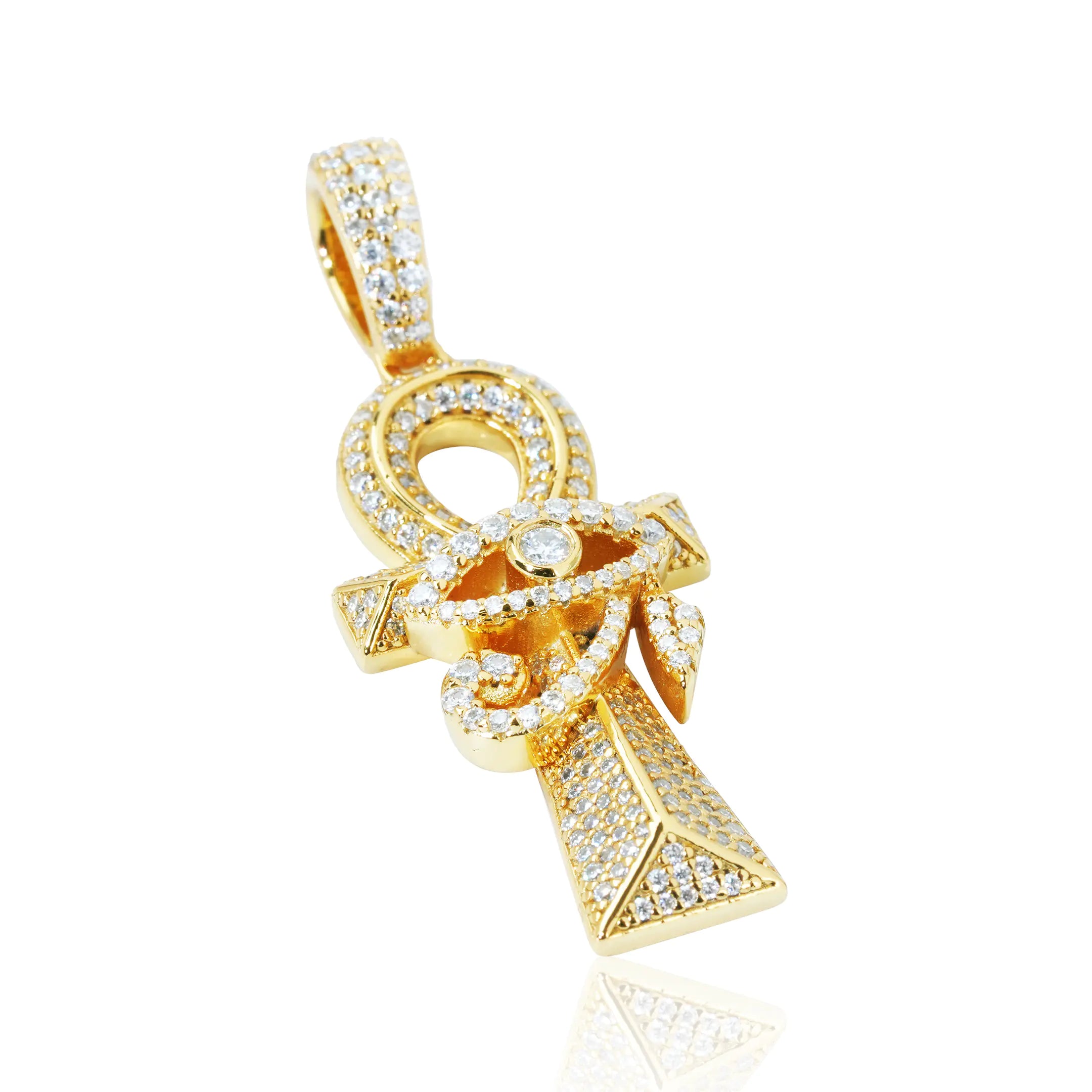 S925 Moissanite Evil Eyes Ankh Pendant