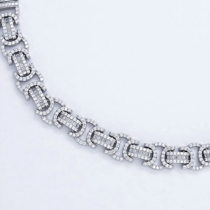 S925 Moissanite 12MM Byzantine Iced Bracelet