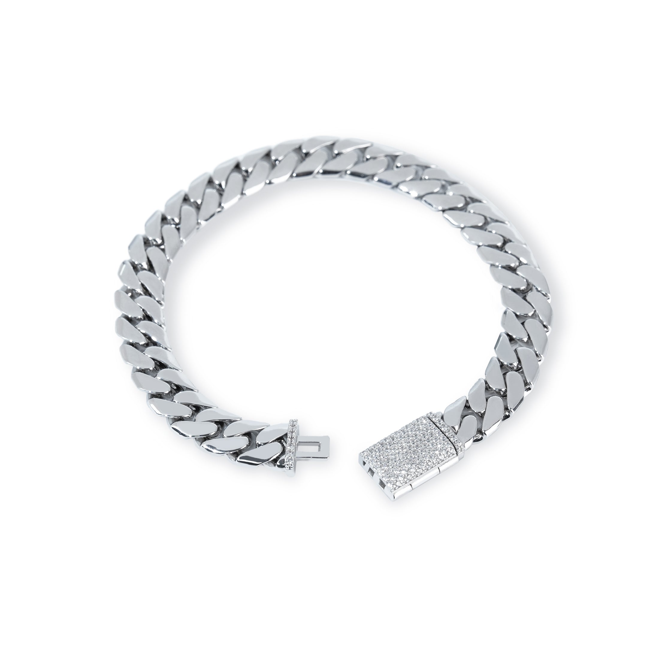 New Release Iced Clasp Prong Miami Cuban Link Bracelet