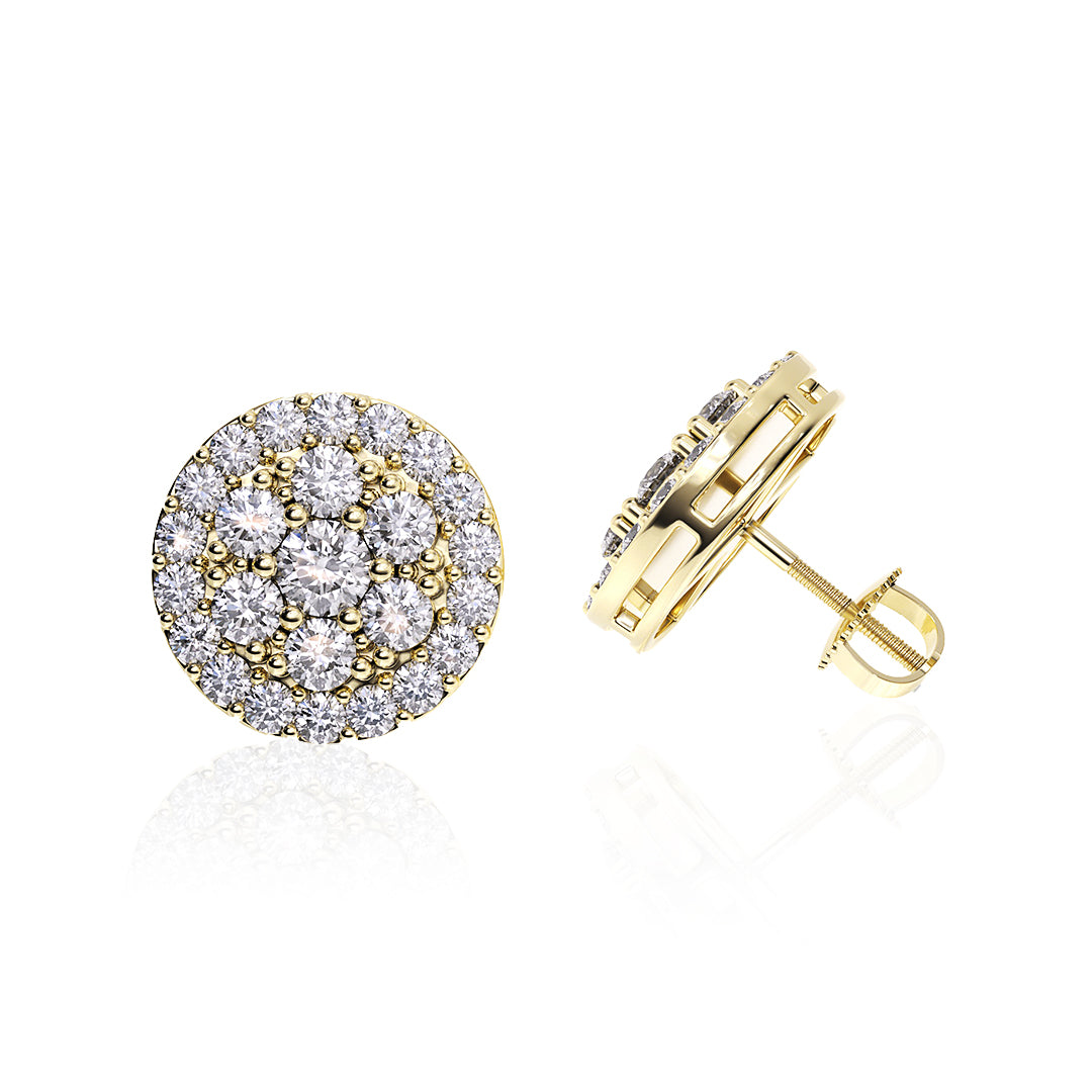 S925 Silver Moissanite  Hola Cluster Stud Earrings