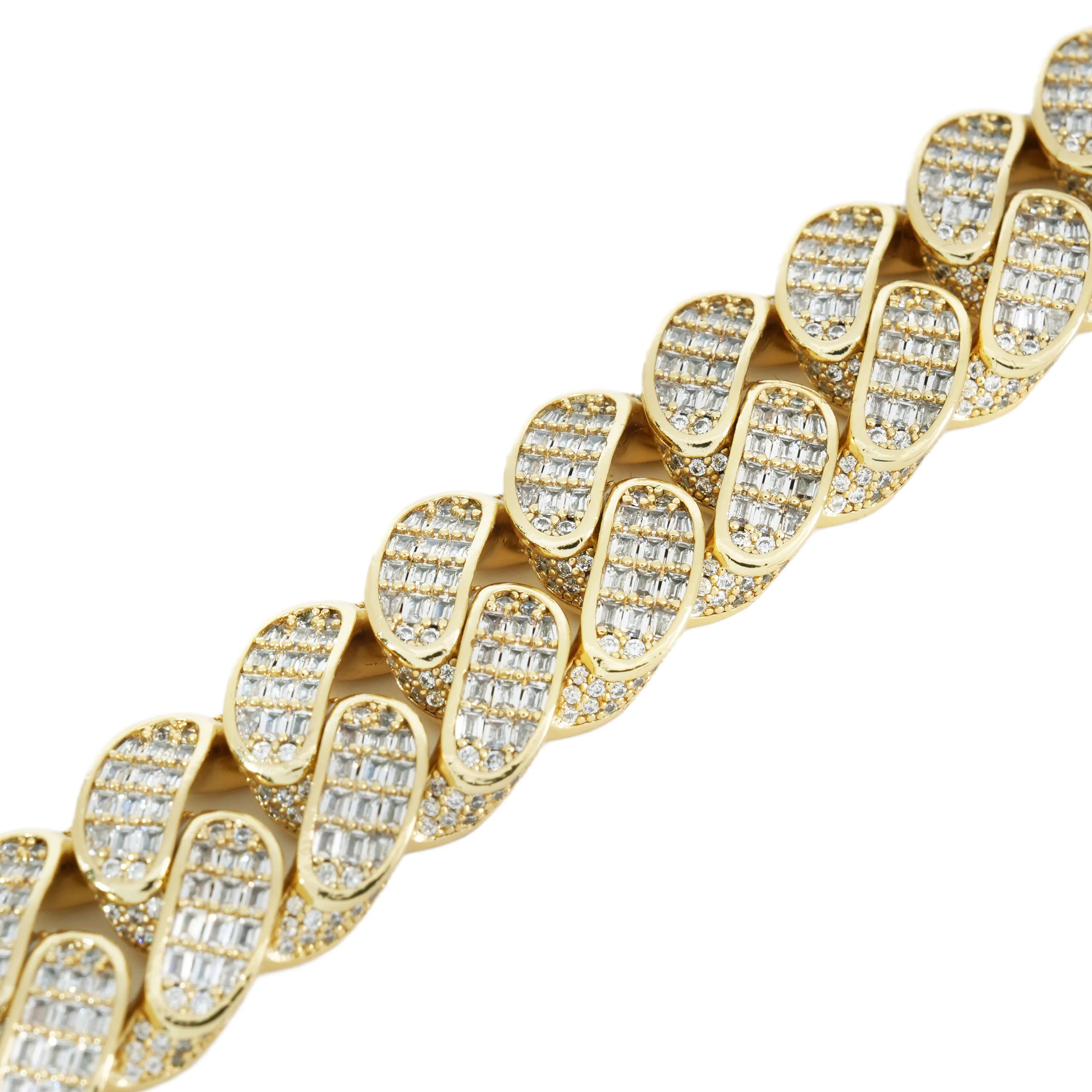 18MM Baguette 3D Iced Cuban Chain