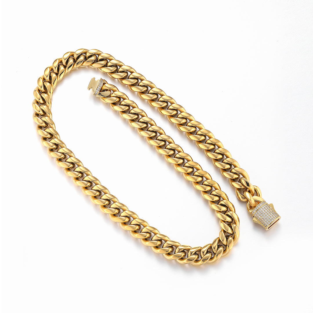 Iced Out Clasp Miami Cuban Link Chain