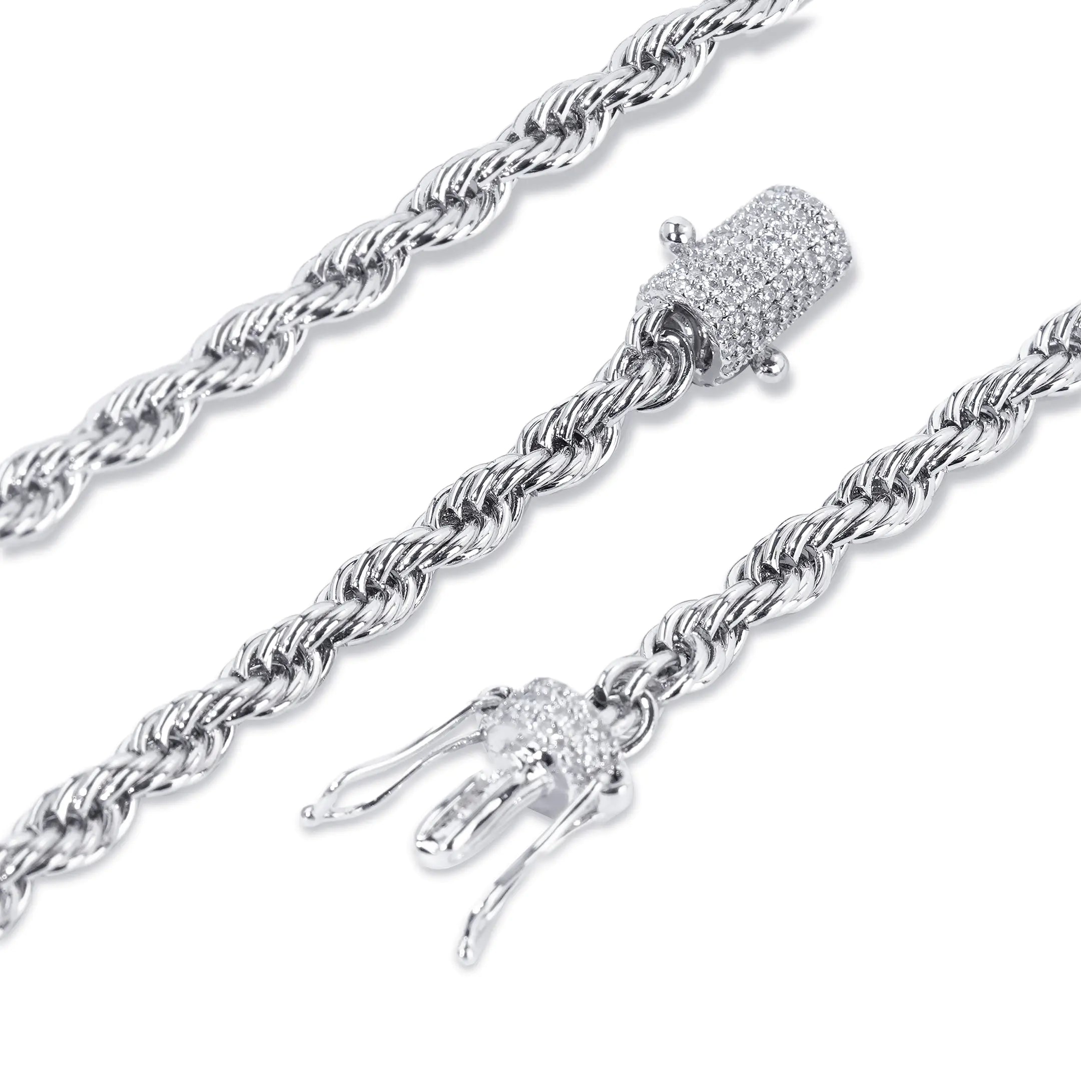 4MM Rope Chian With Moissanite Clasp