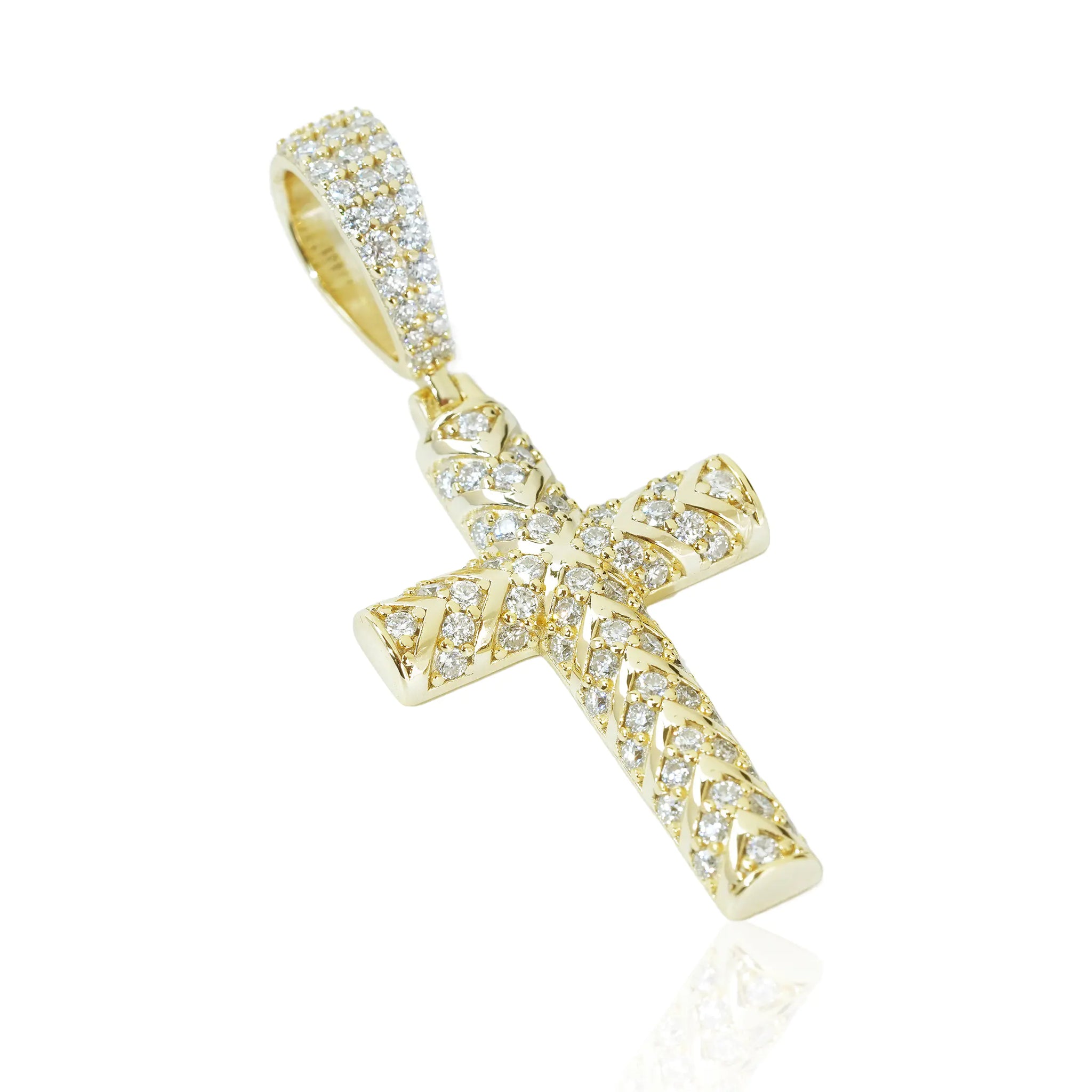 S925 Moissanite Cablee Cross Pendant