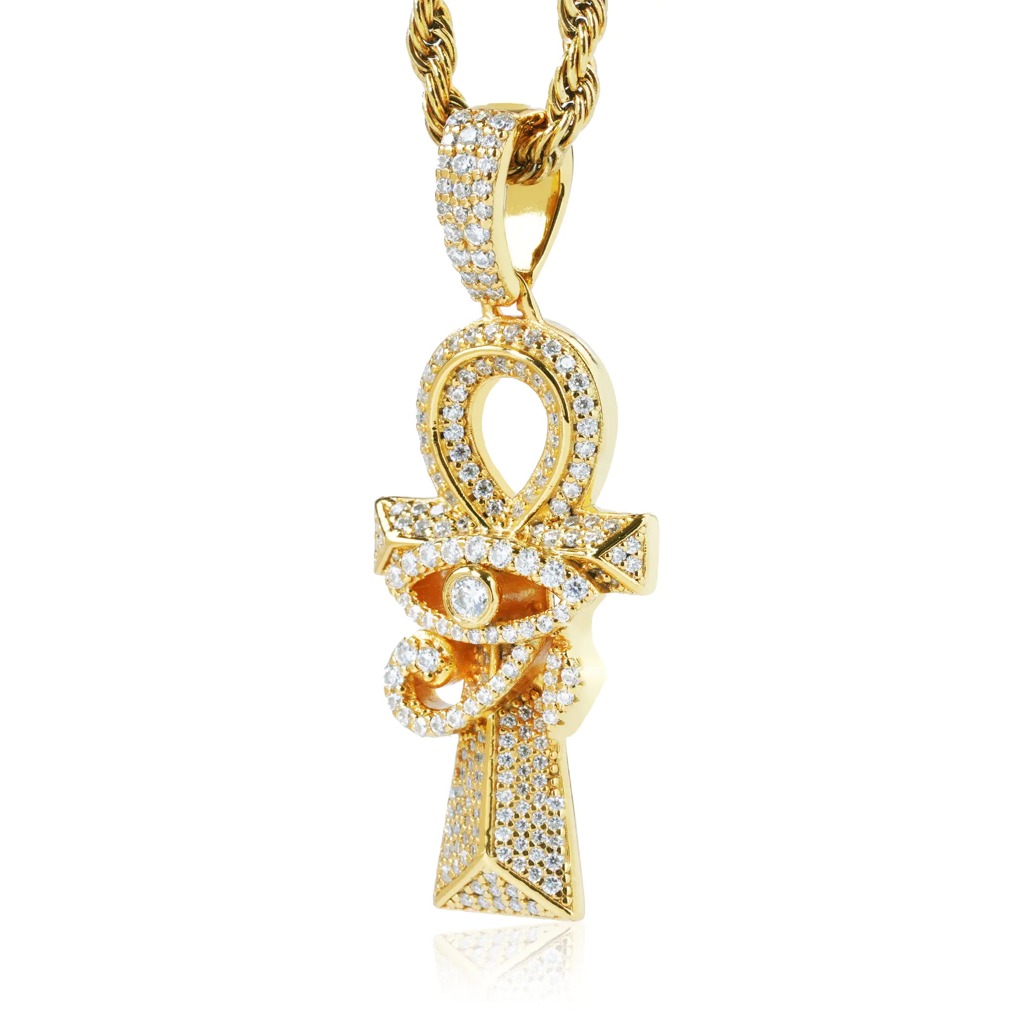 S925 Moissanite Evil Eyes Ankh Pendant