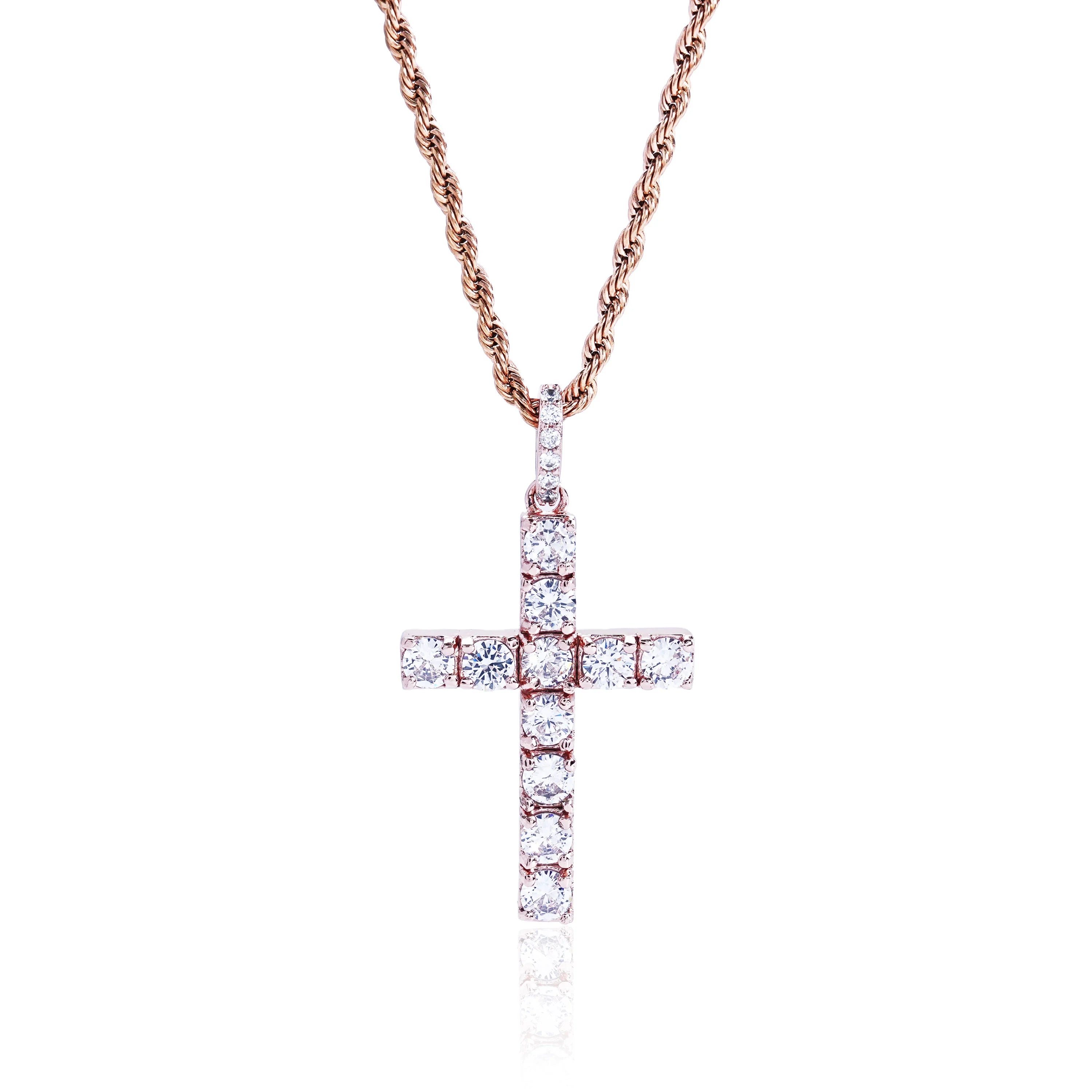 Iced Tennis Cross Pendant