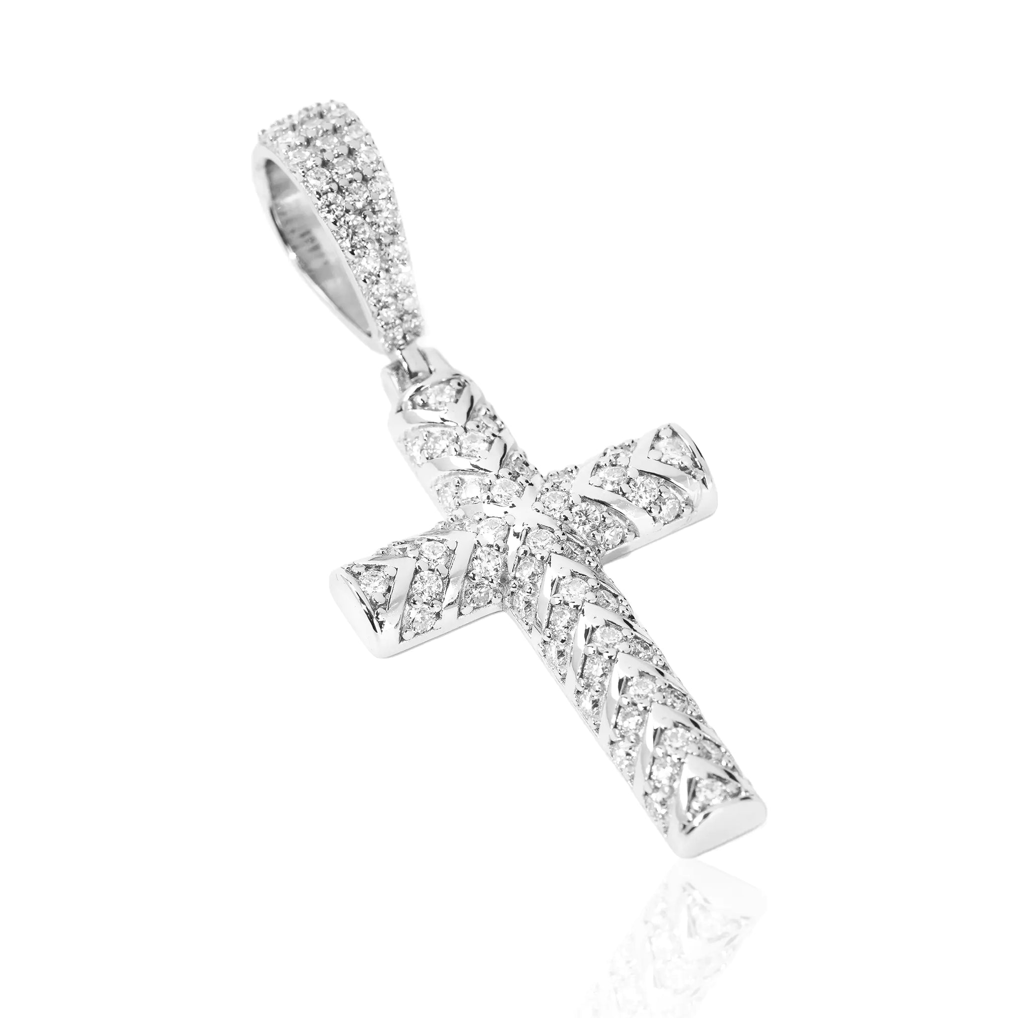 S925 Moissanite Cablee Cross Pendant