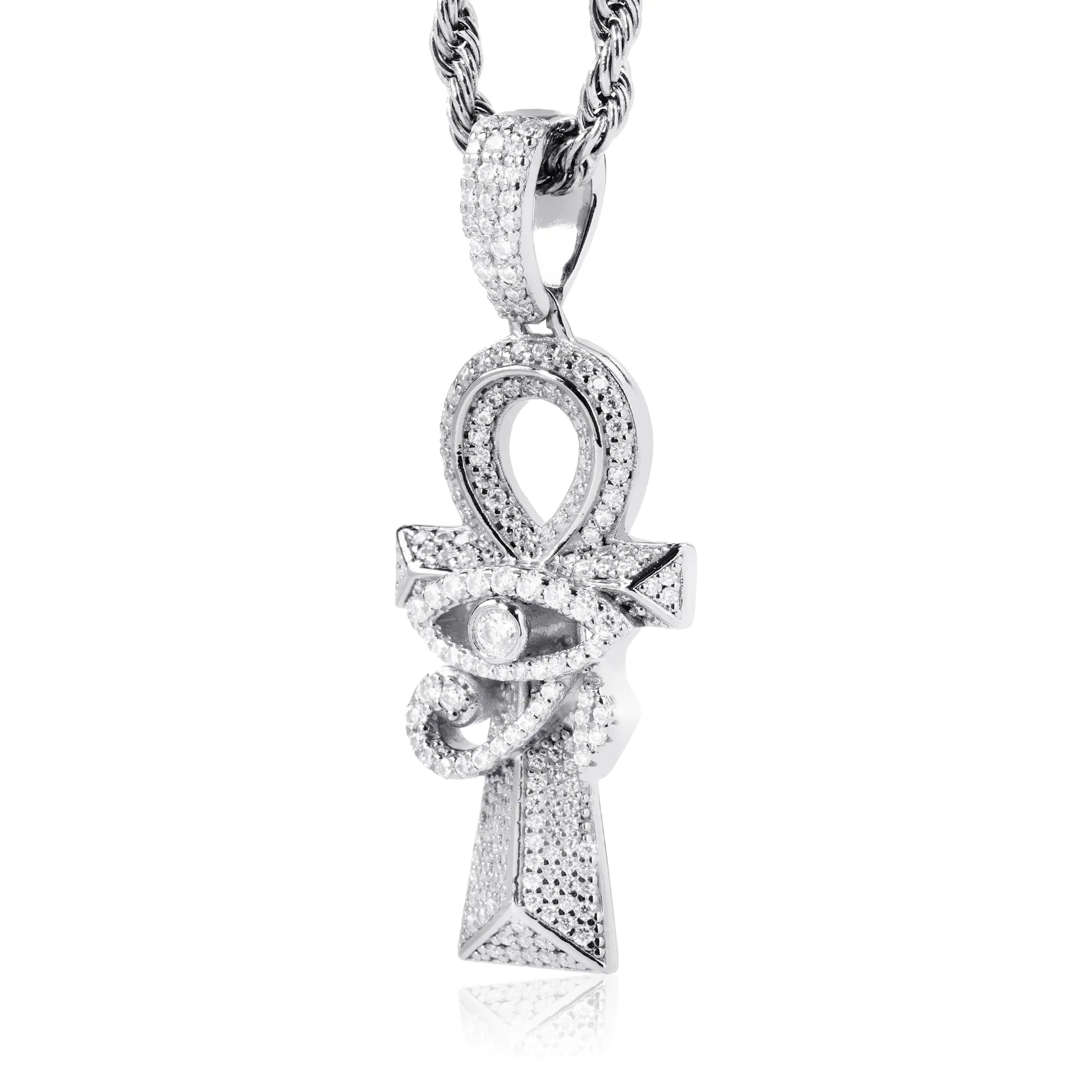 S925 Moissanite Evil Eyes Ankh Pendant