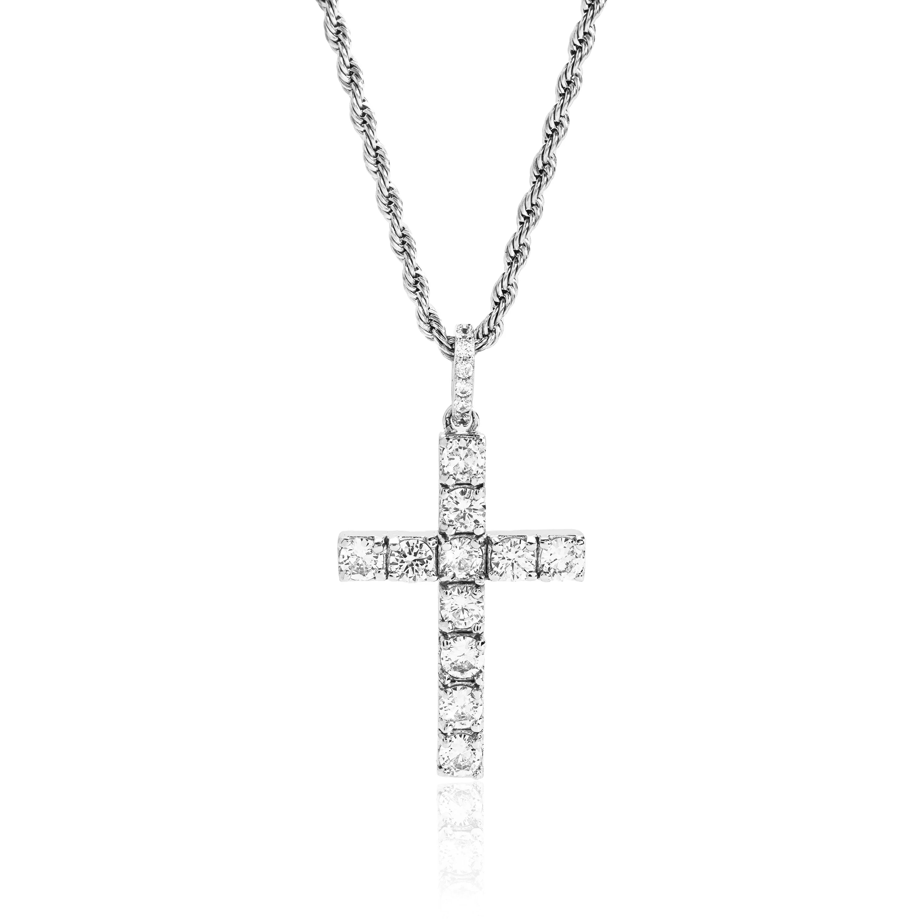 Iced Tennis Cross Pendant