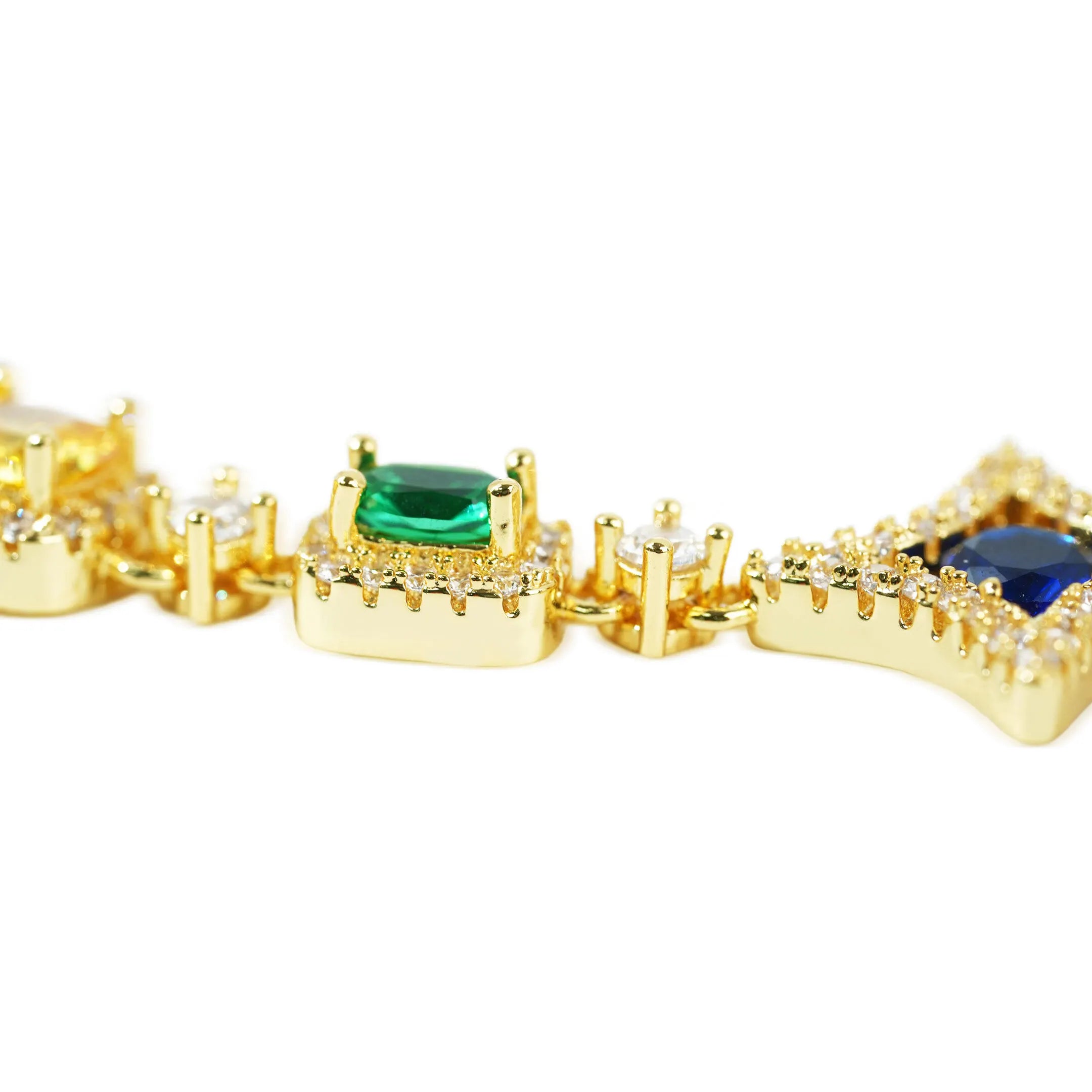 Multi Color Mixed Shape Gemstone Bracelet