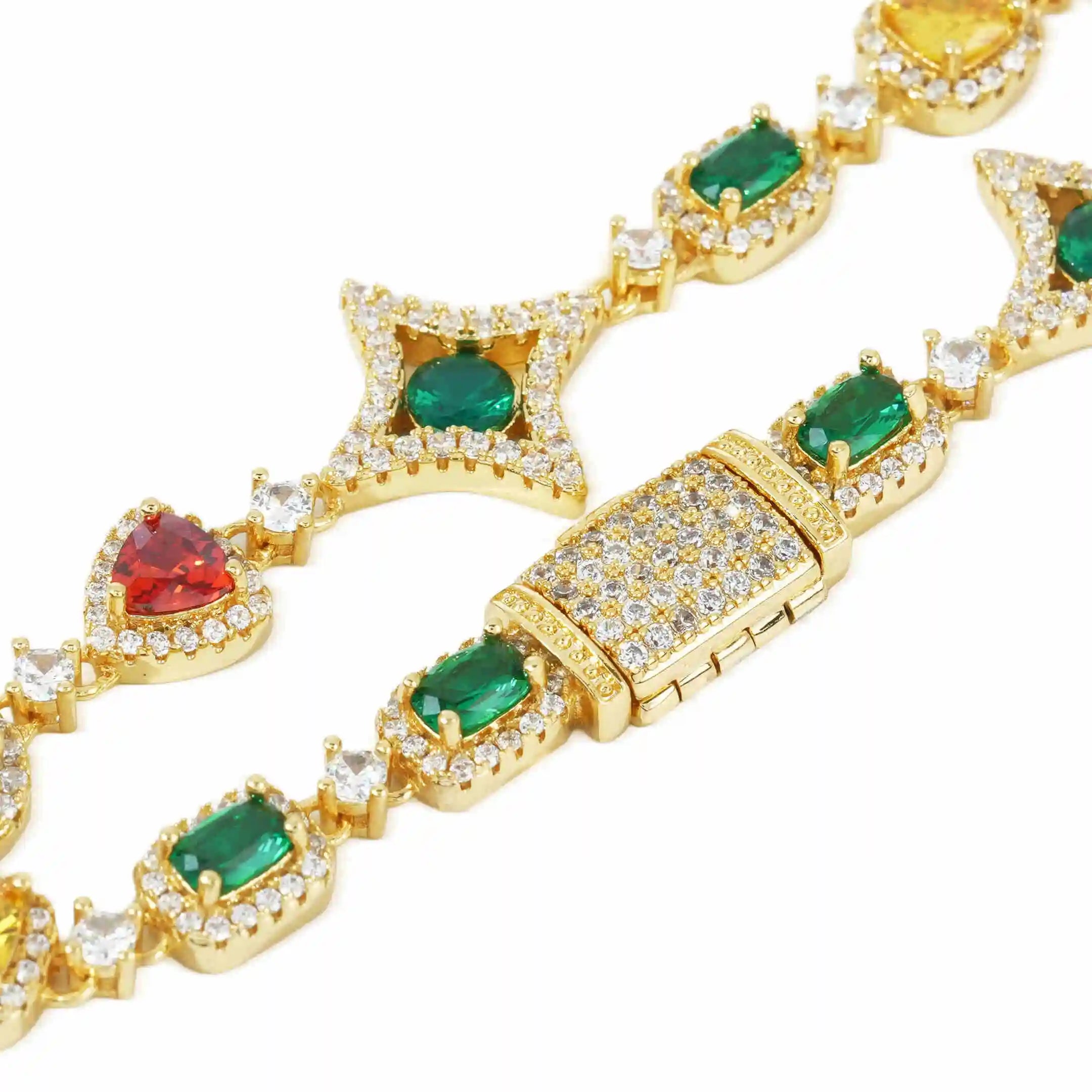 Multi Color Mixed Shape Gemstone Bracelet