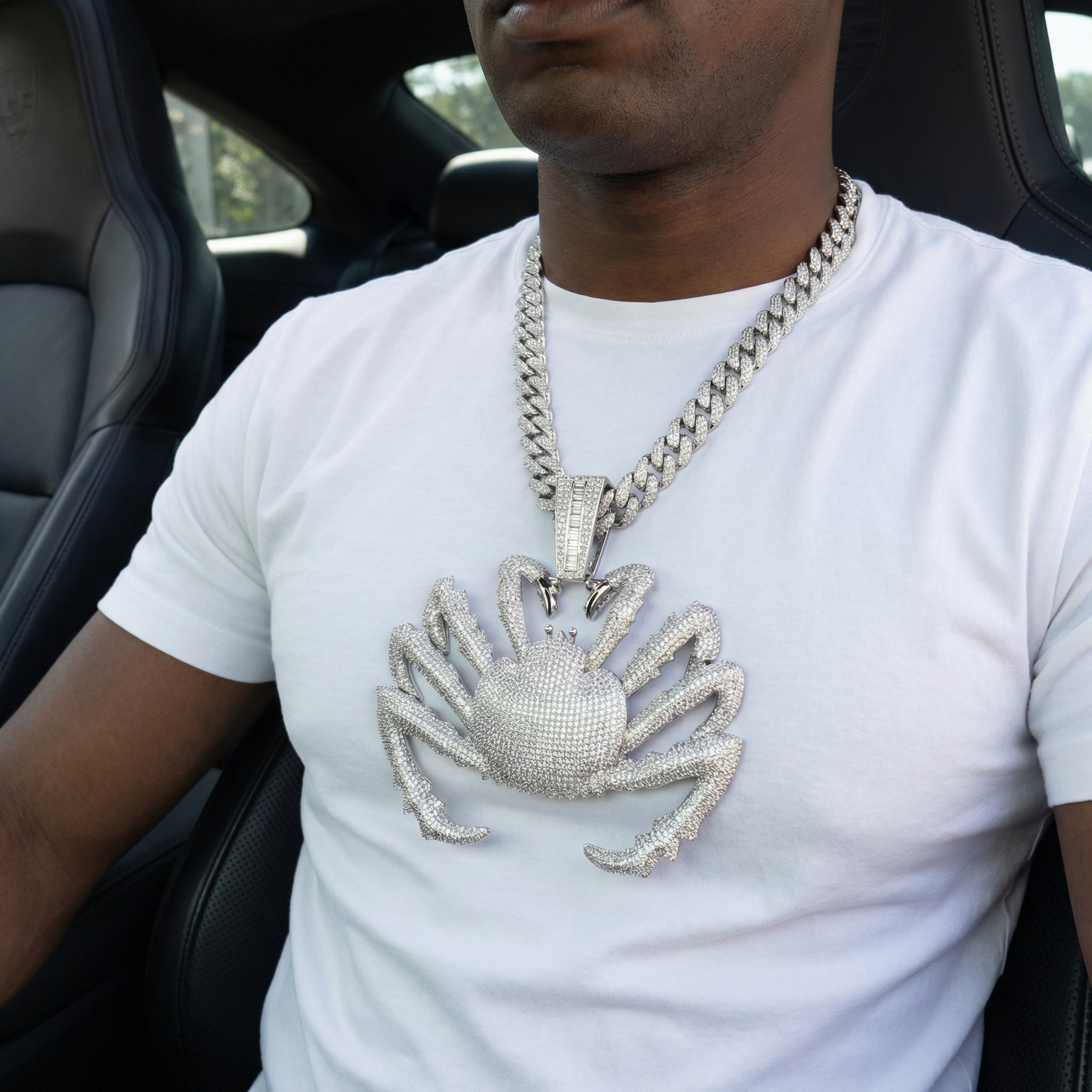Iced-Out Crab Pendant