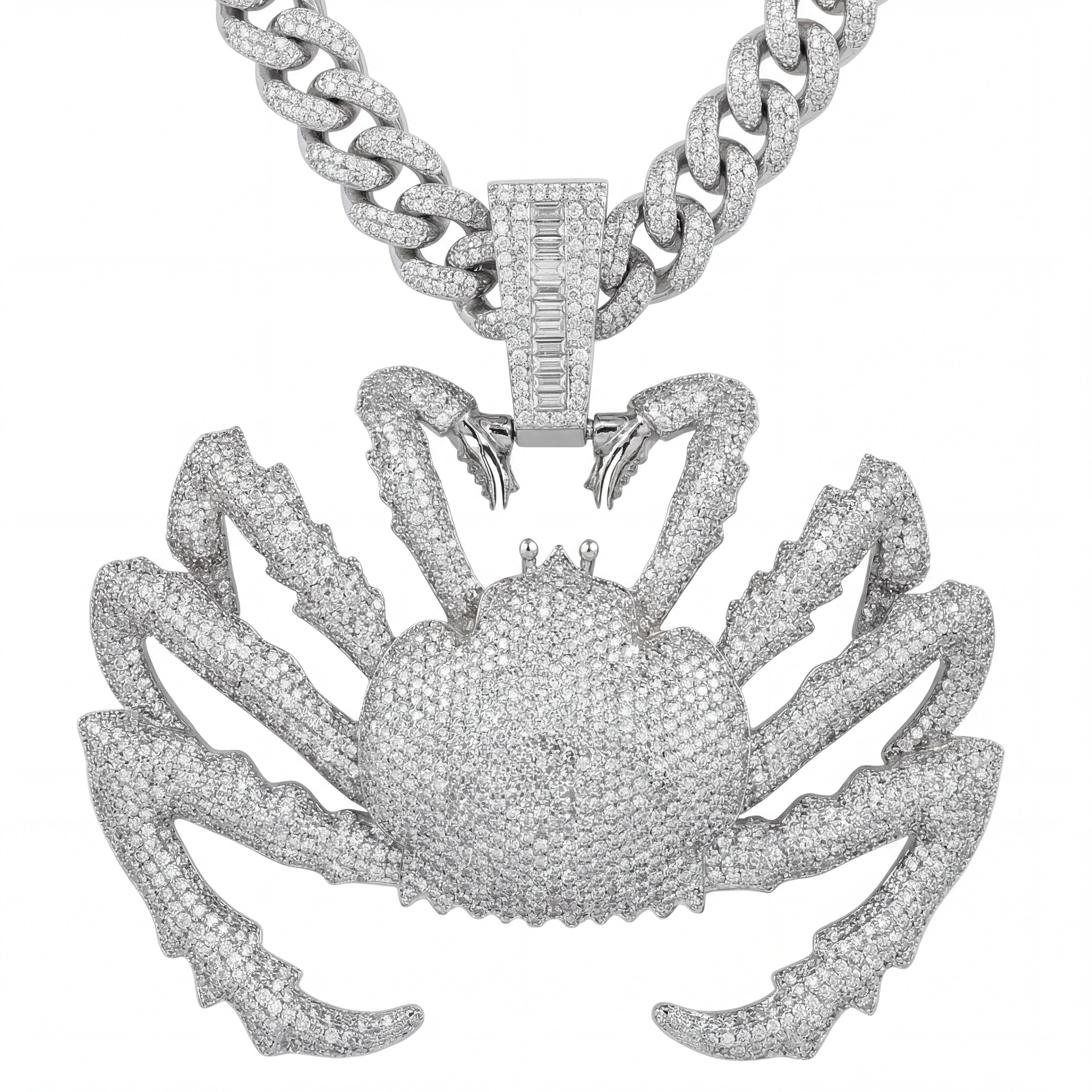 Iced-Out Crab Pendant
