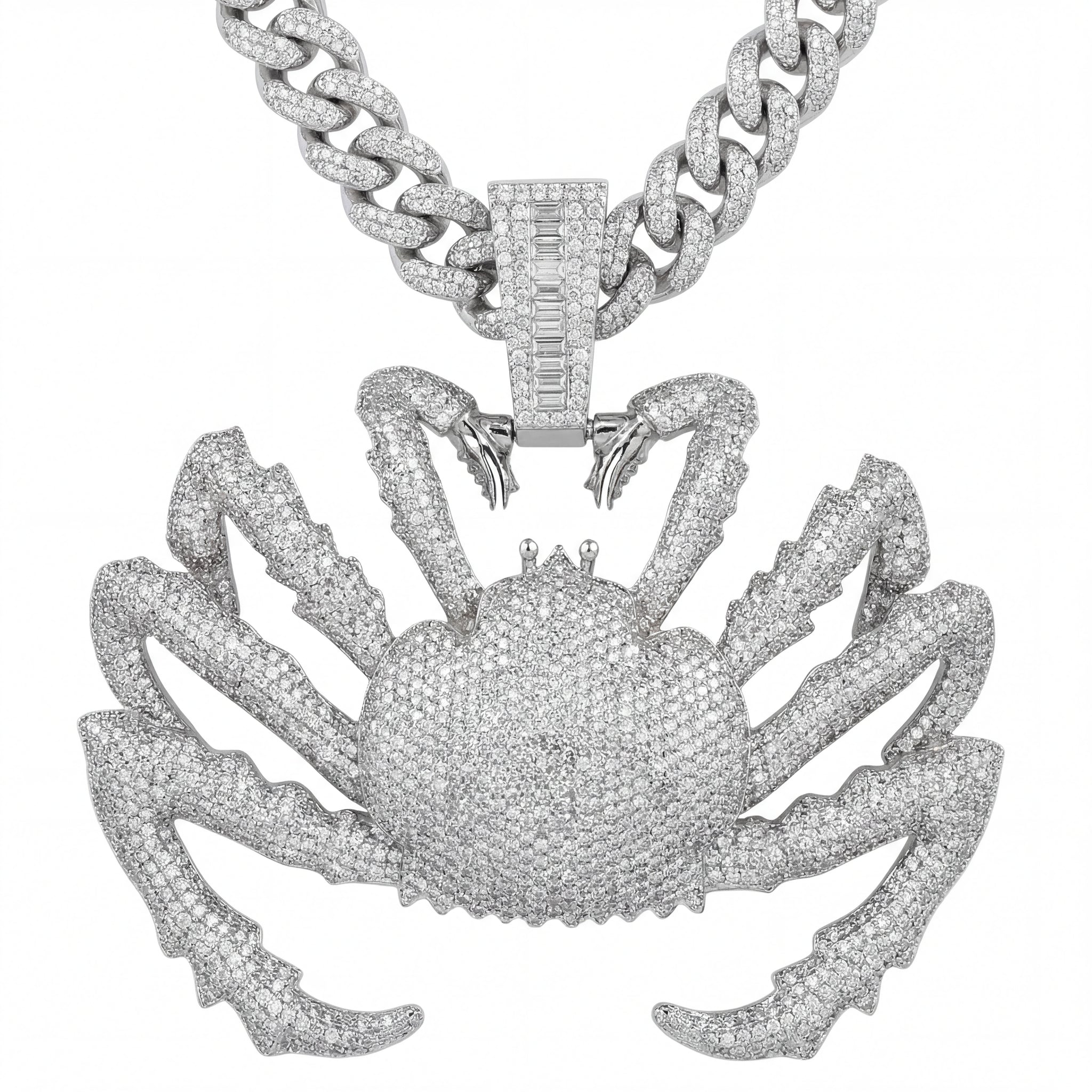 Iced-Out Crab Pendant